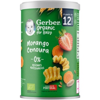 Snack Puffs Morango e Cenoura embalagem 35 g - Gerber