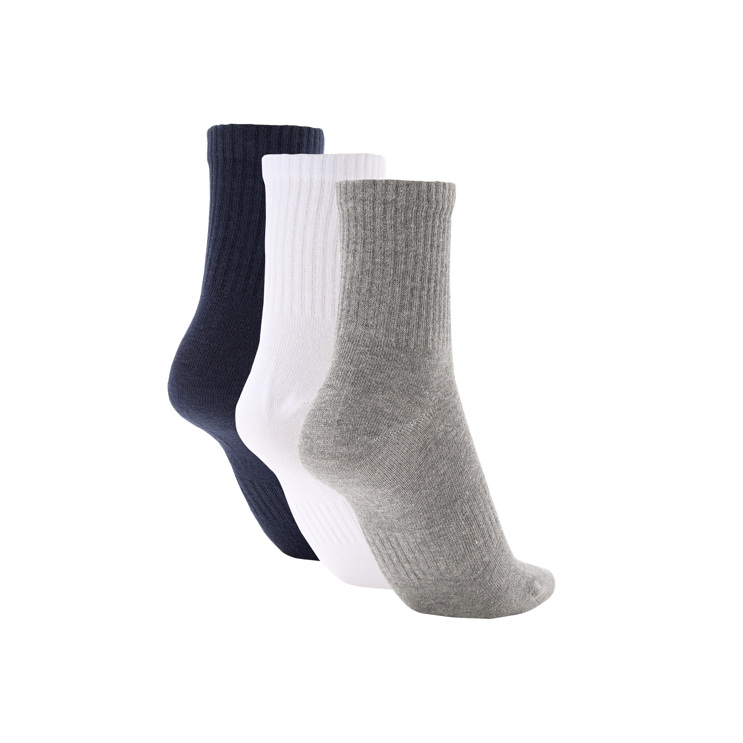 Pack 3 calcetines cortos de adulto Gris claro-2