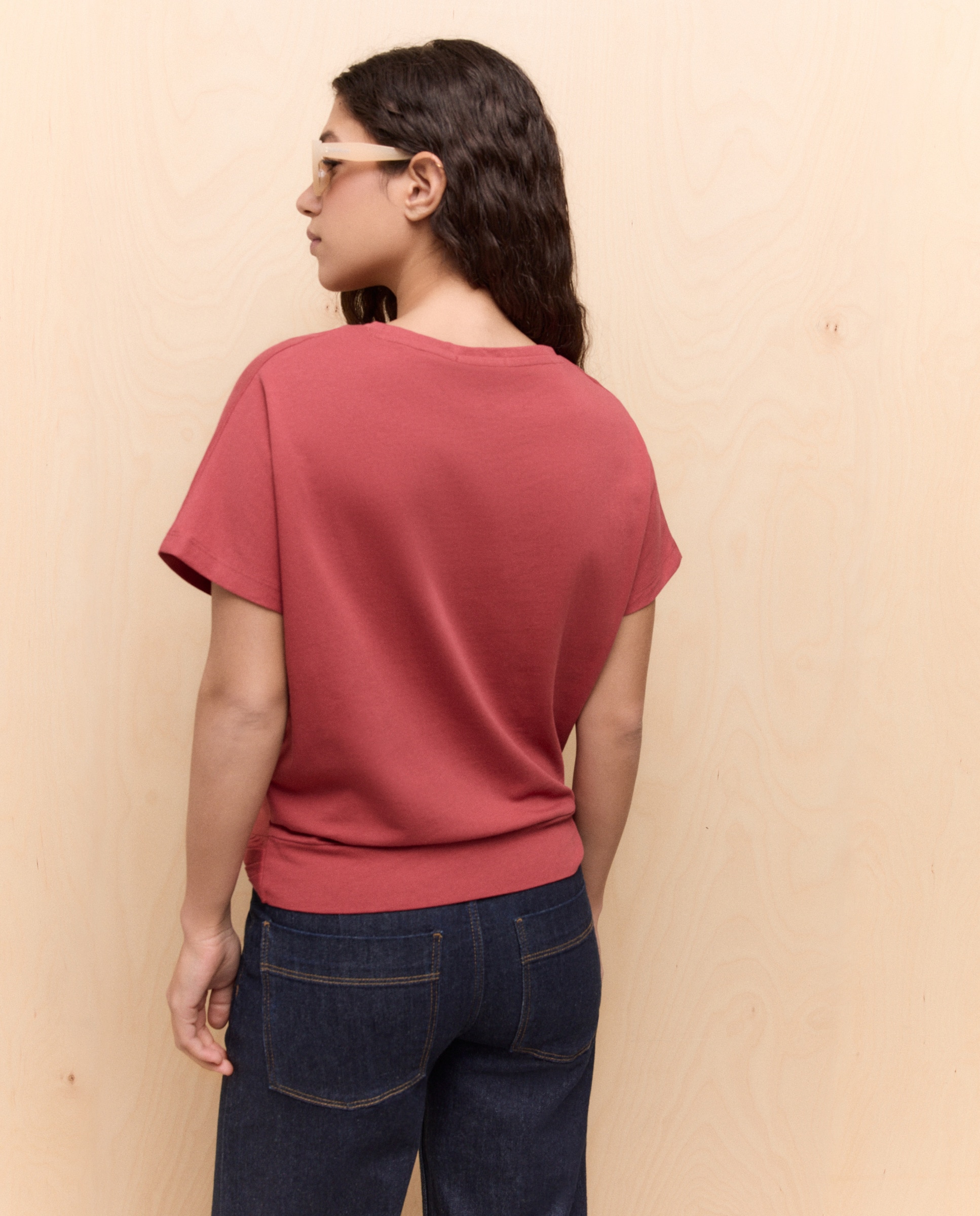T-shirt de mulher com manga curta Cobre-3