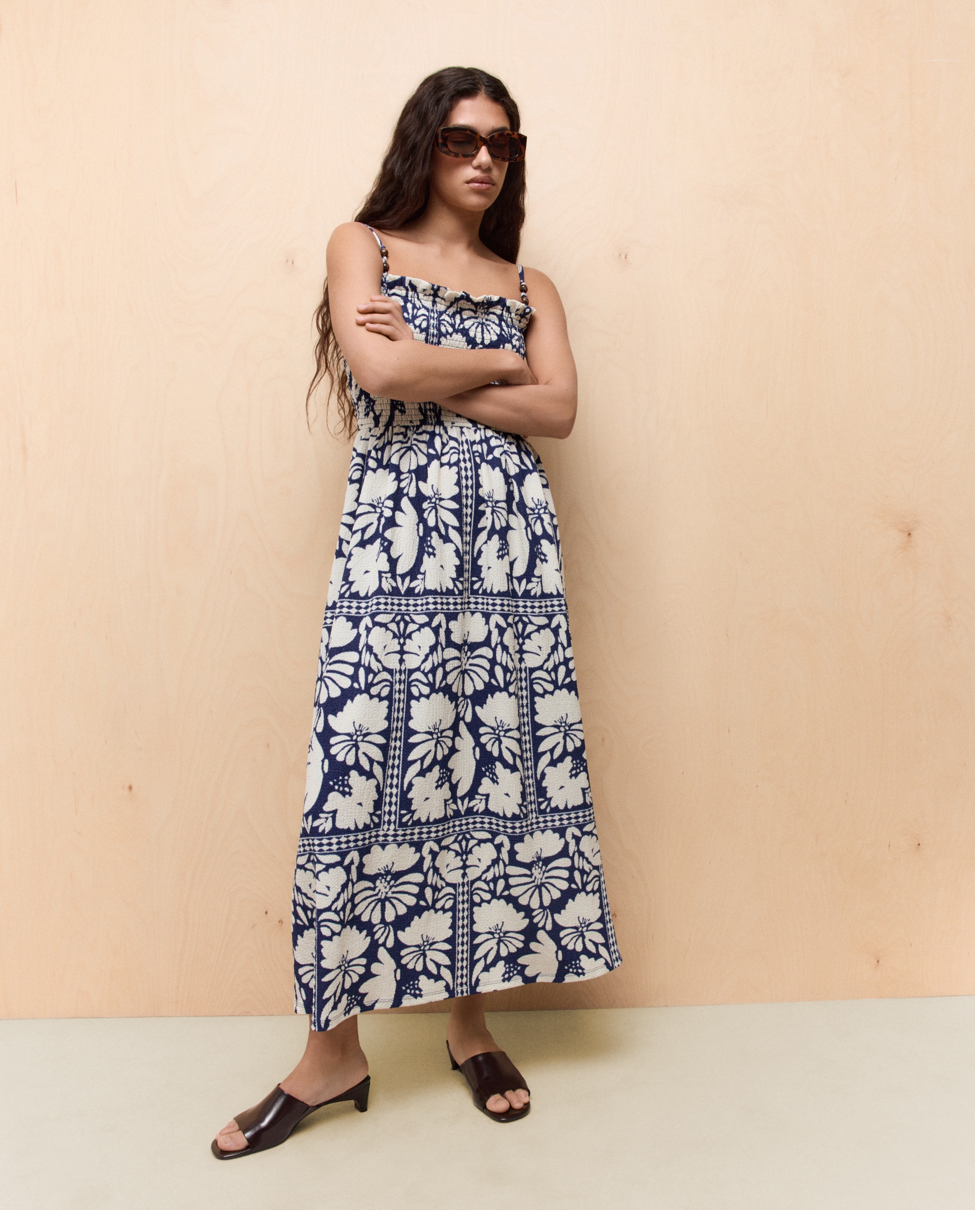 Vestido Midi com Decote Caicai Azul-marinho-2