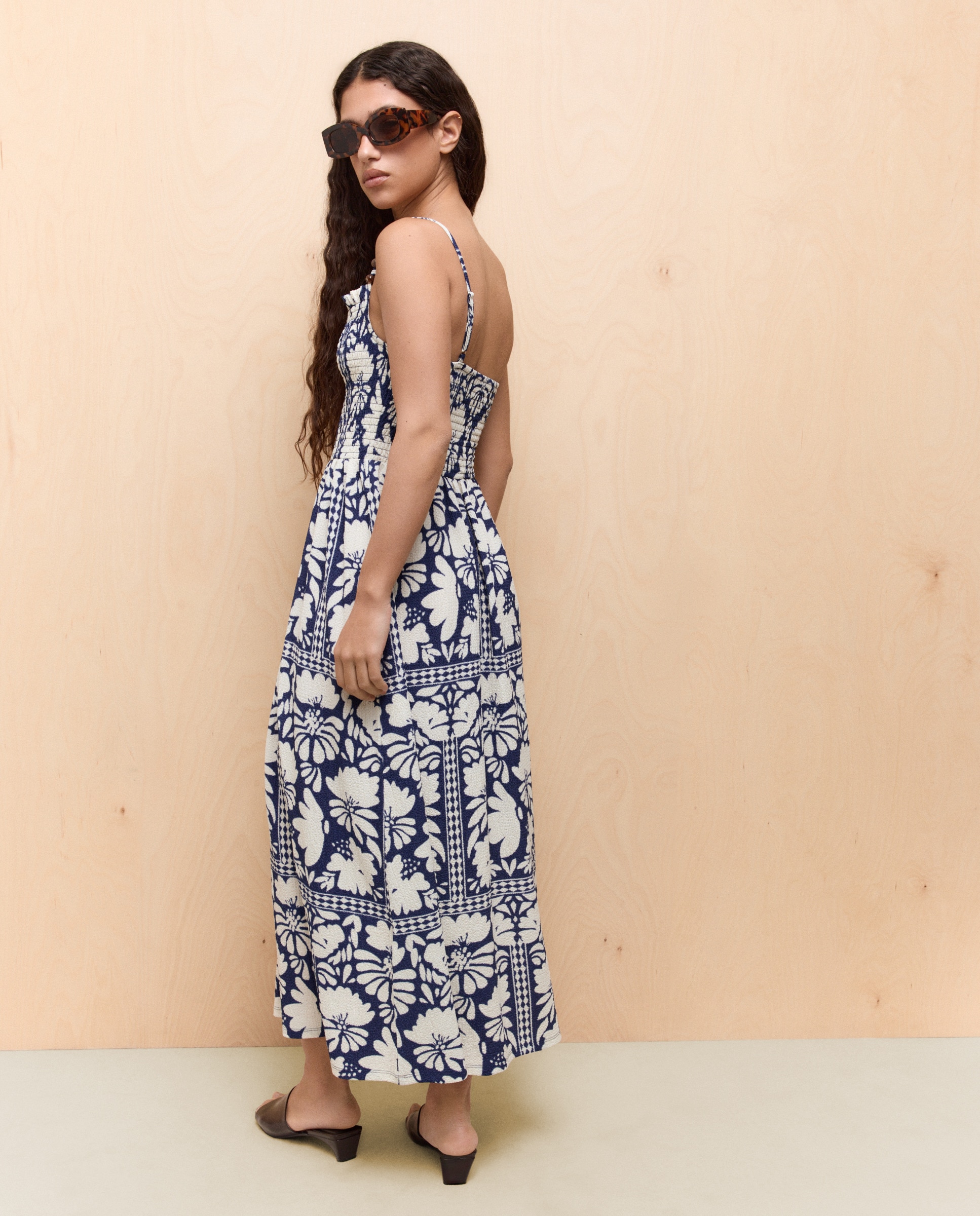 Vestido Midi com Decote Caicai Azul-marinho-3