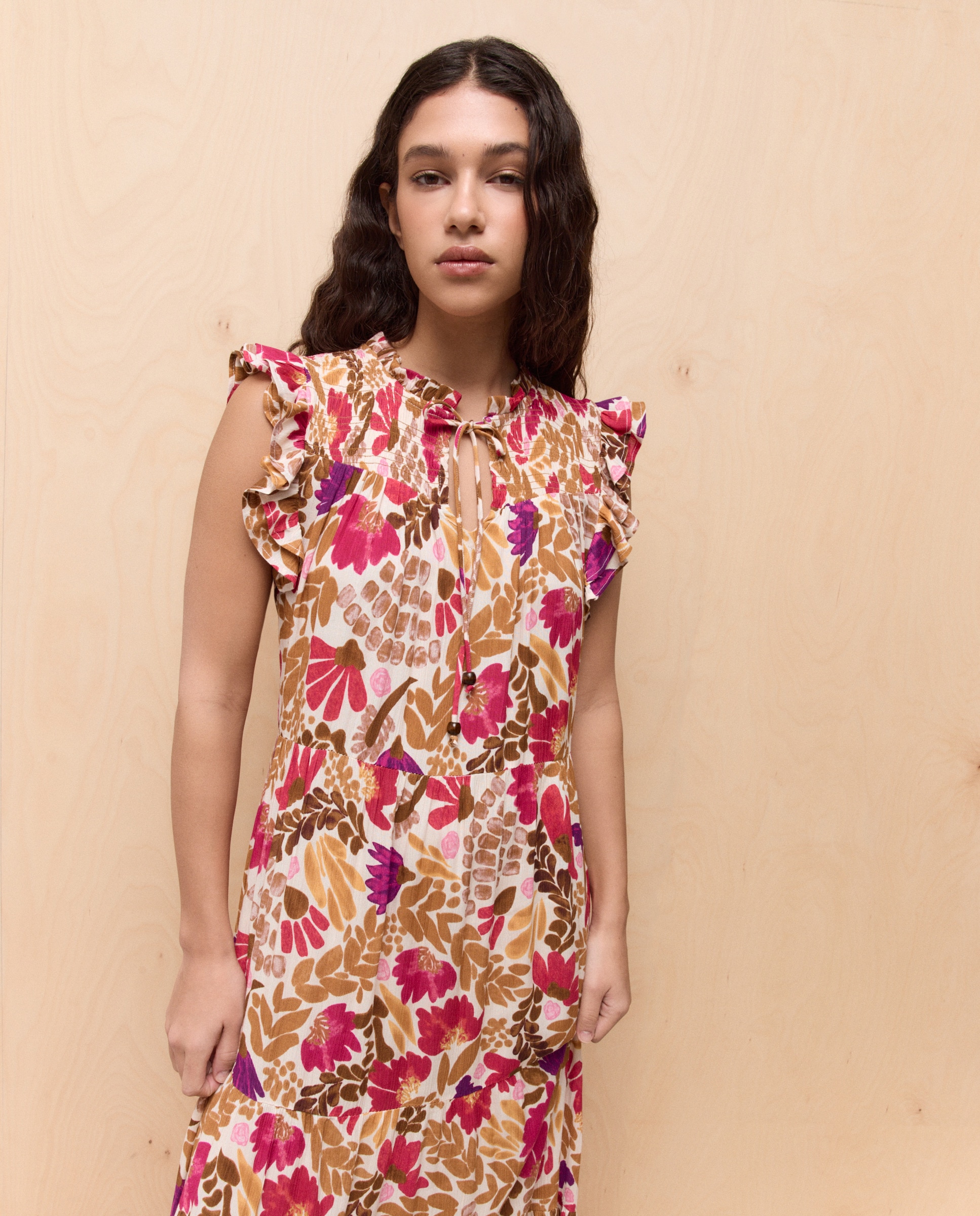 Vestido Comprido Ondulado Branco-3