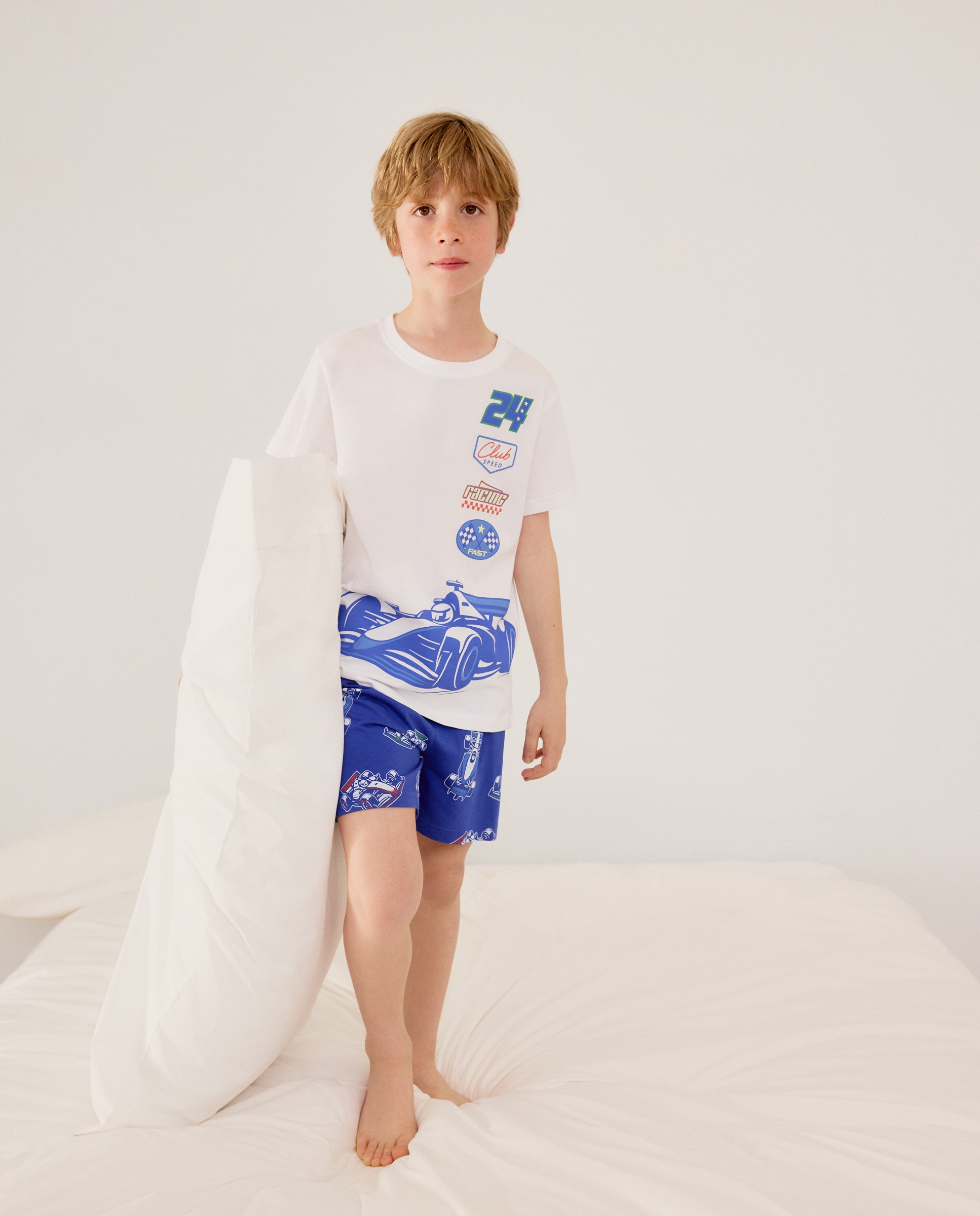 T-shirt de Manga Curta com Estampado de Fantasia Cotton Juice Branco-2