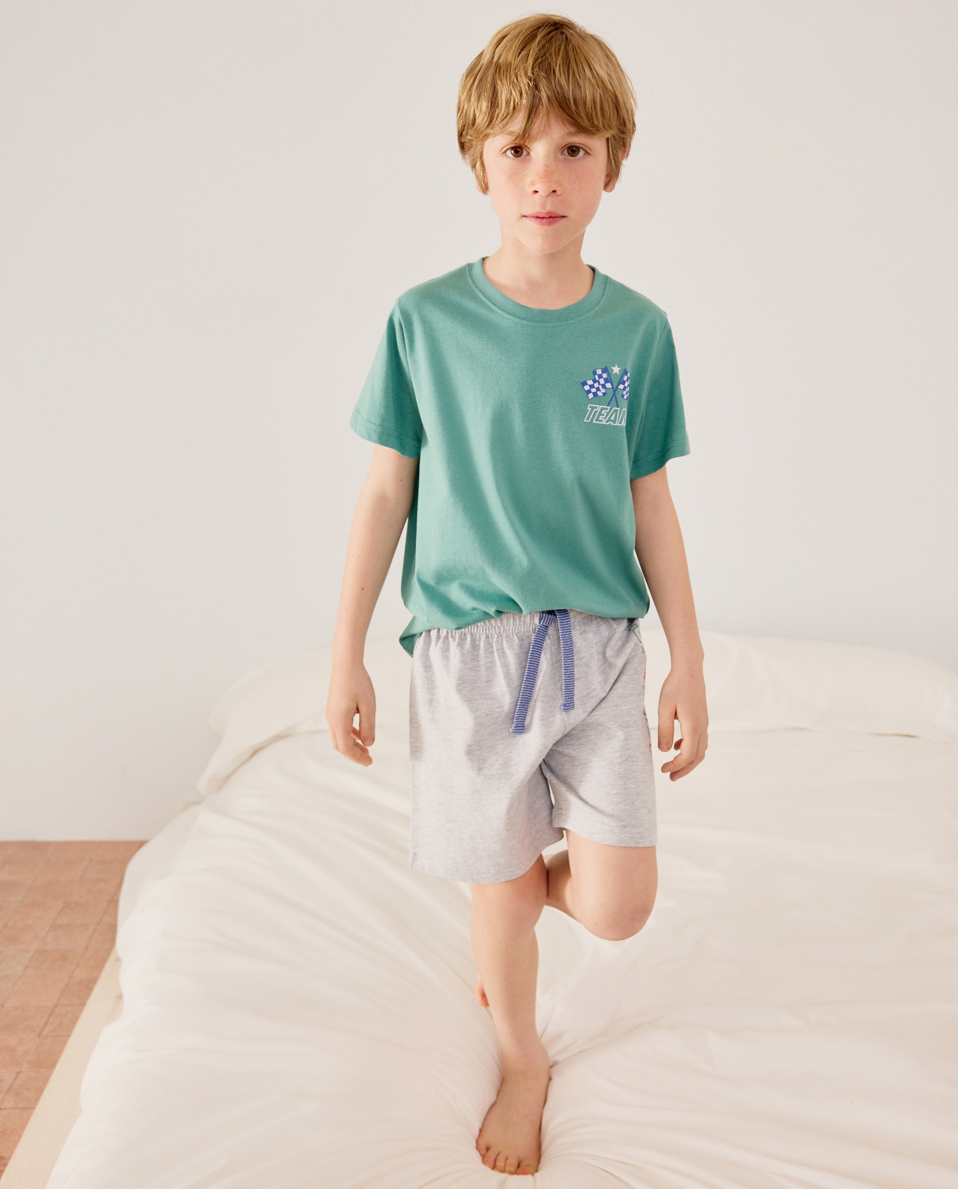 Imagem 0 de Calções de Malha com Estampado de Fantasia