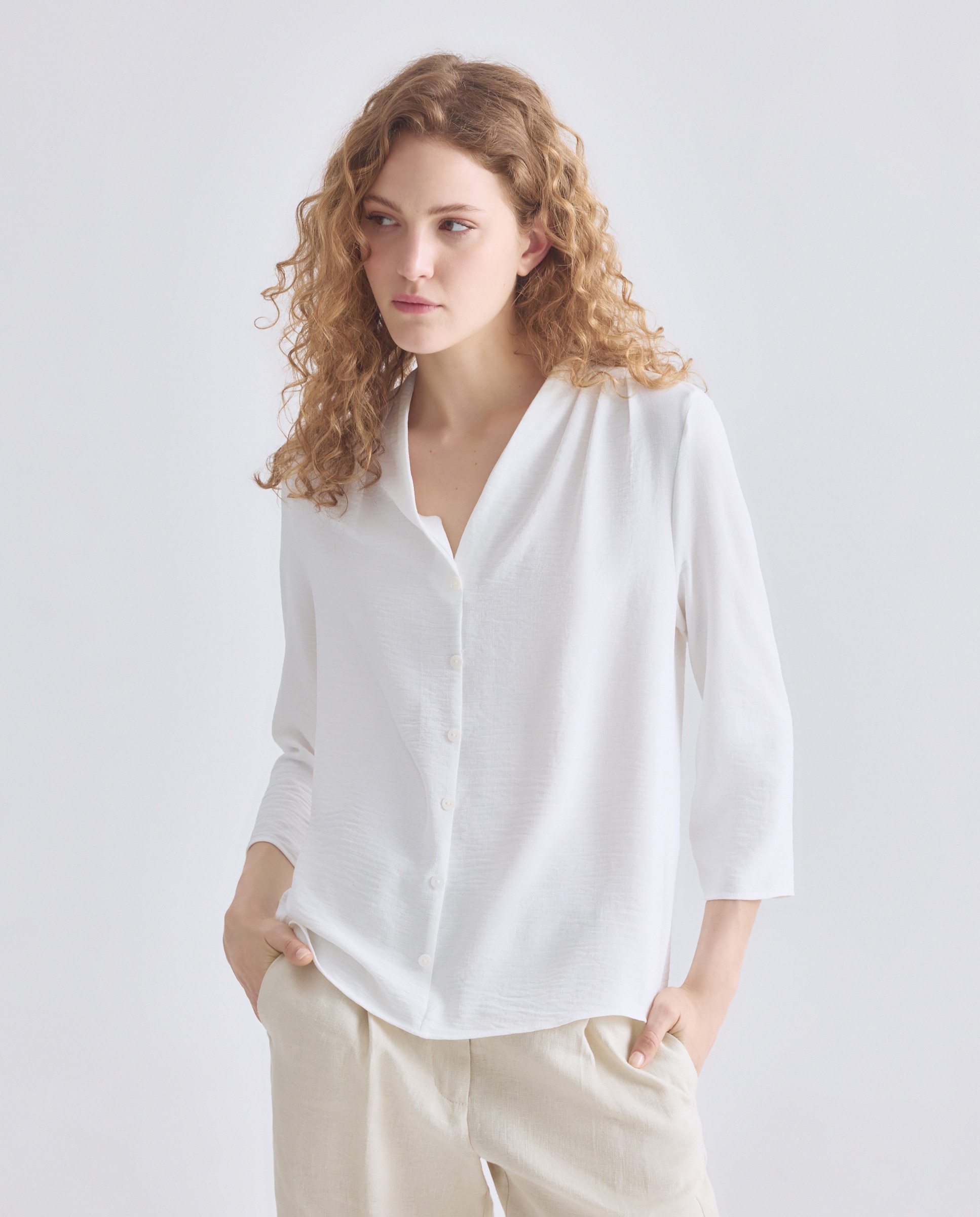 Imagem 0 de Blusa Lisa com Manga 3/4