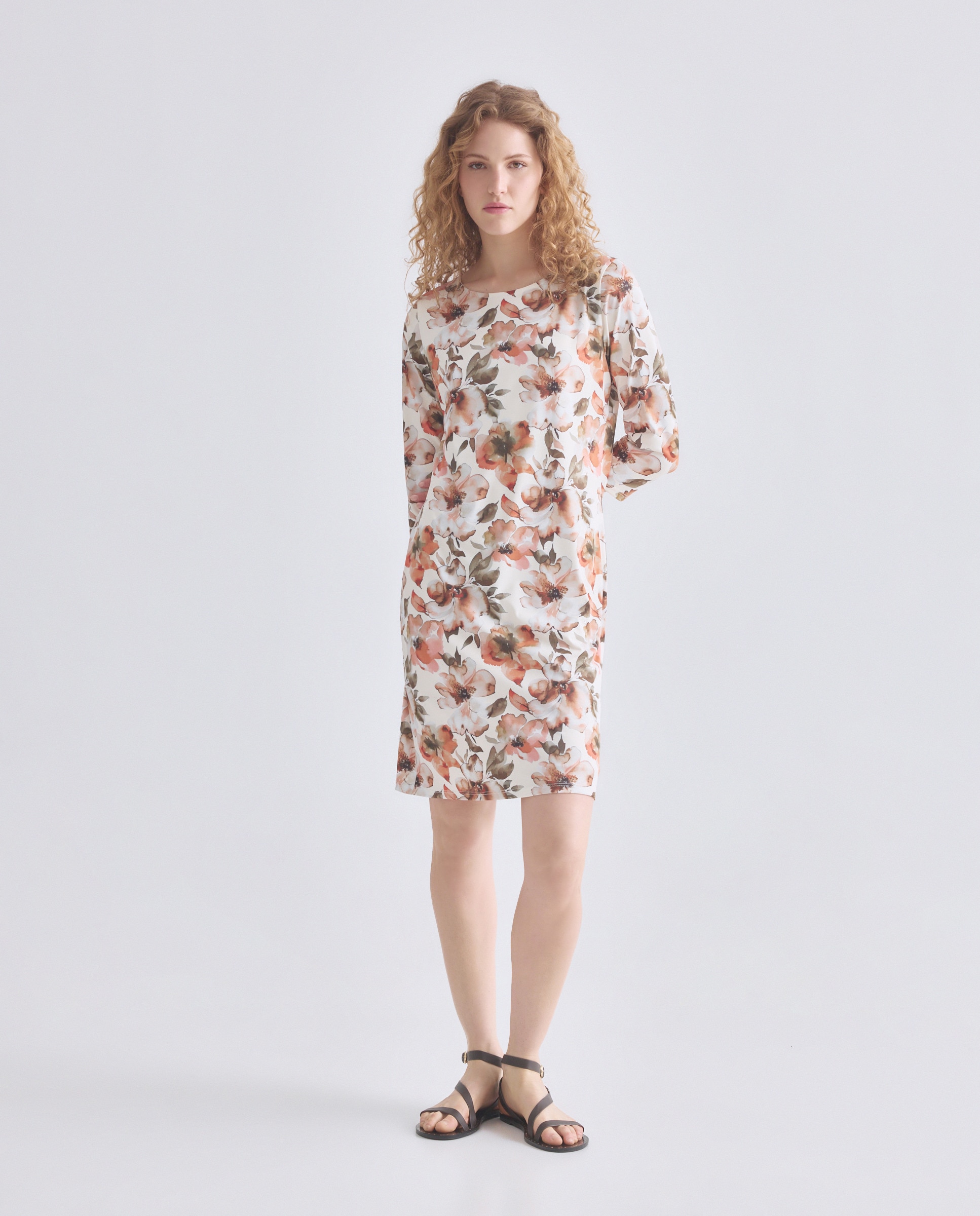 Imagem 0 de Vestido estampado com manga 3/4