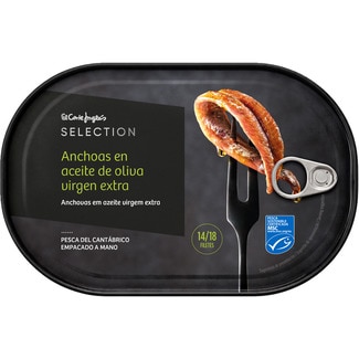 filetes de anchoa en aceite de oliva virgen extra pesca del Cantábrico lata 60 g neto escurrido - El Corte Ingles Selection