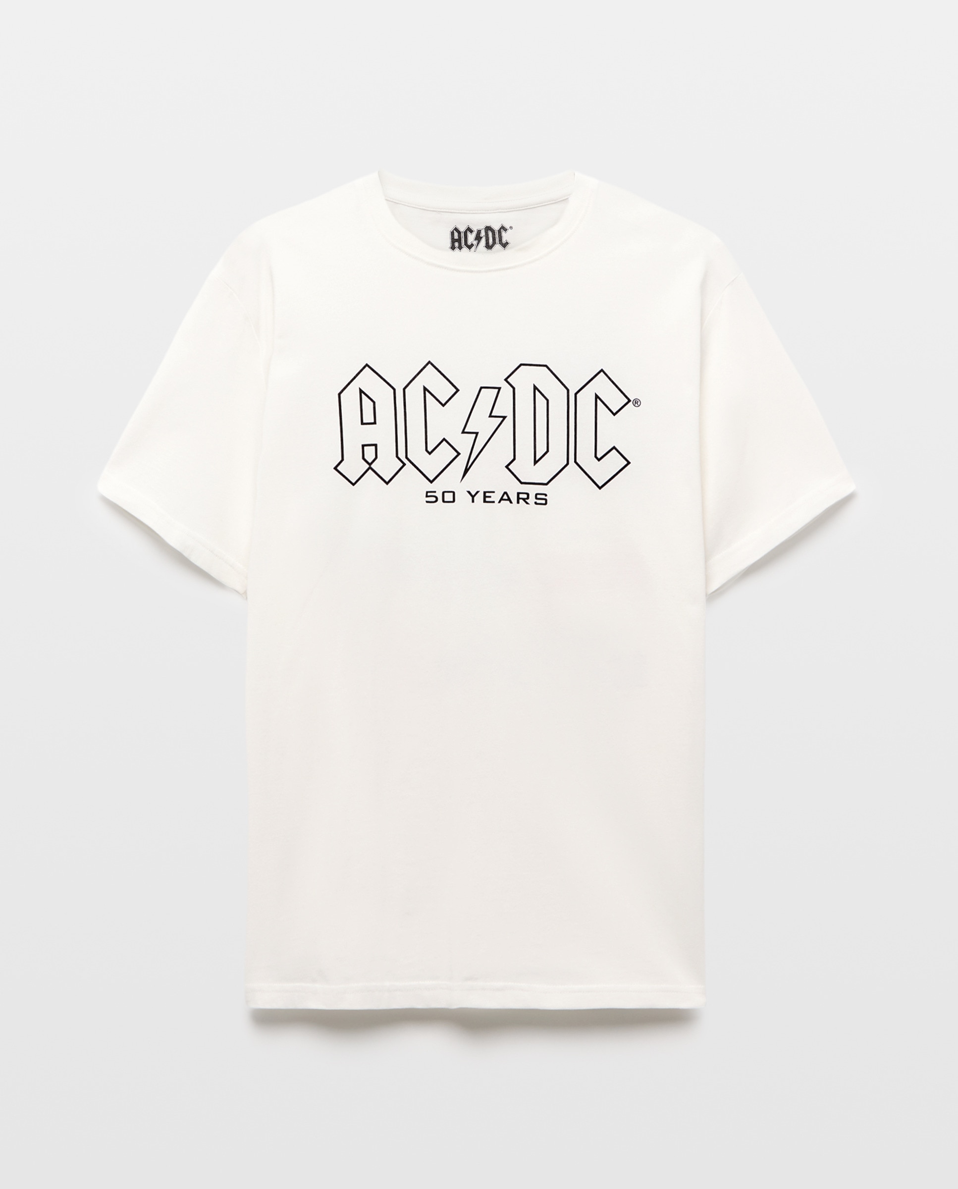 T-shirt AC/DC de Manga Curta Branco-4