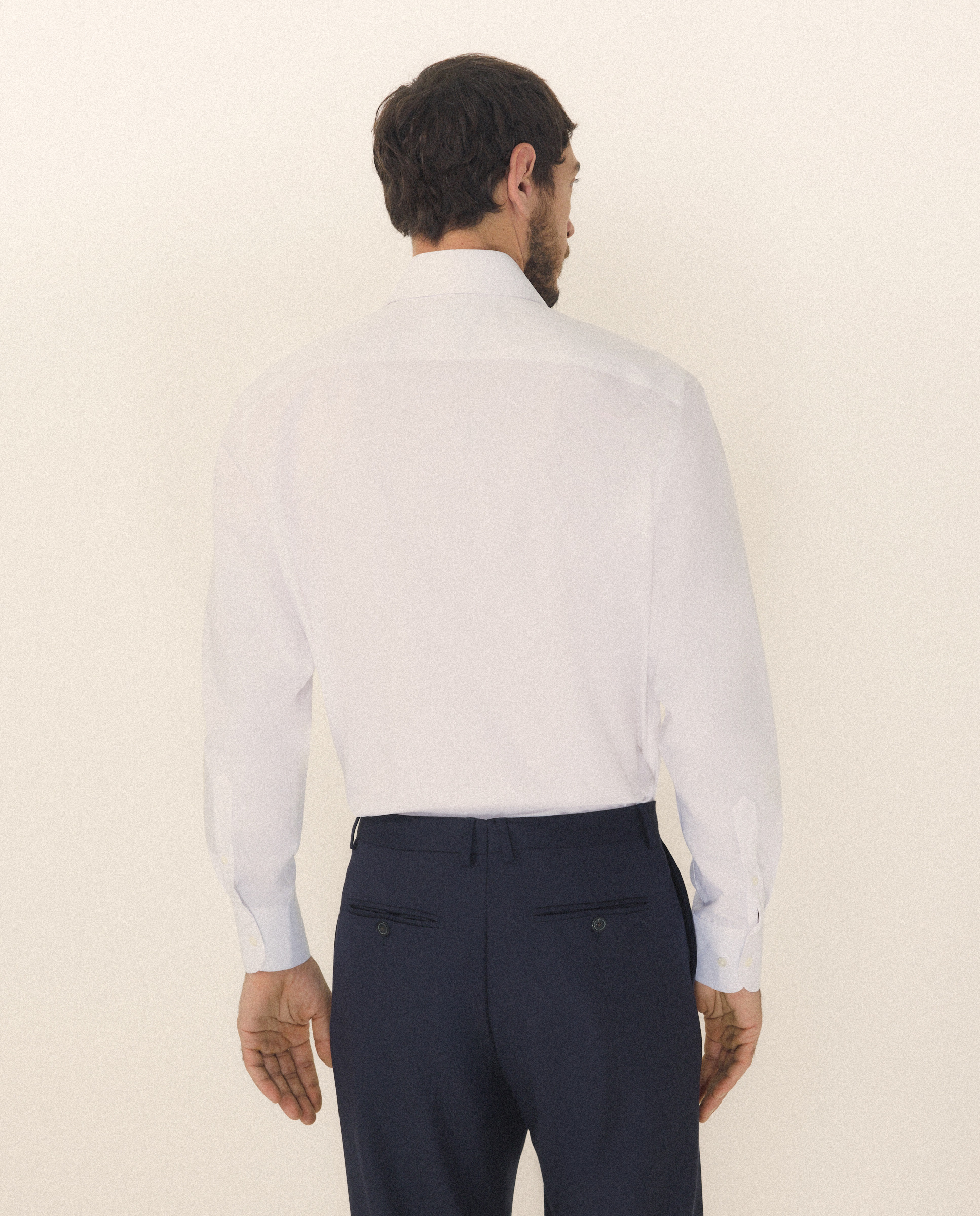 Camisa Clássica Non Iron com Manga Comprida Branco-3