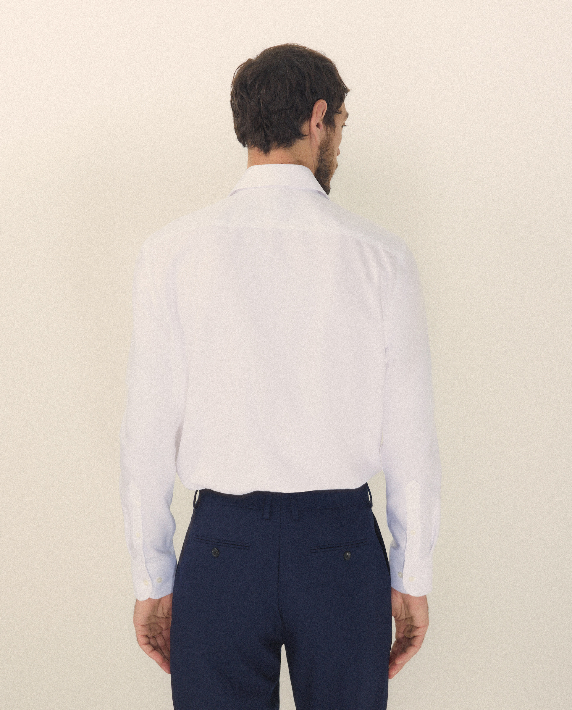 Camisa vestir de hombre regular fit cuello italiano - Emidio Tucci - Blanco Blanco-3