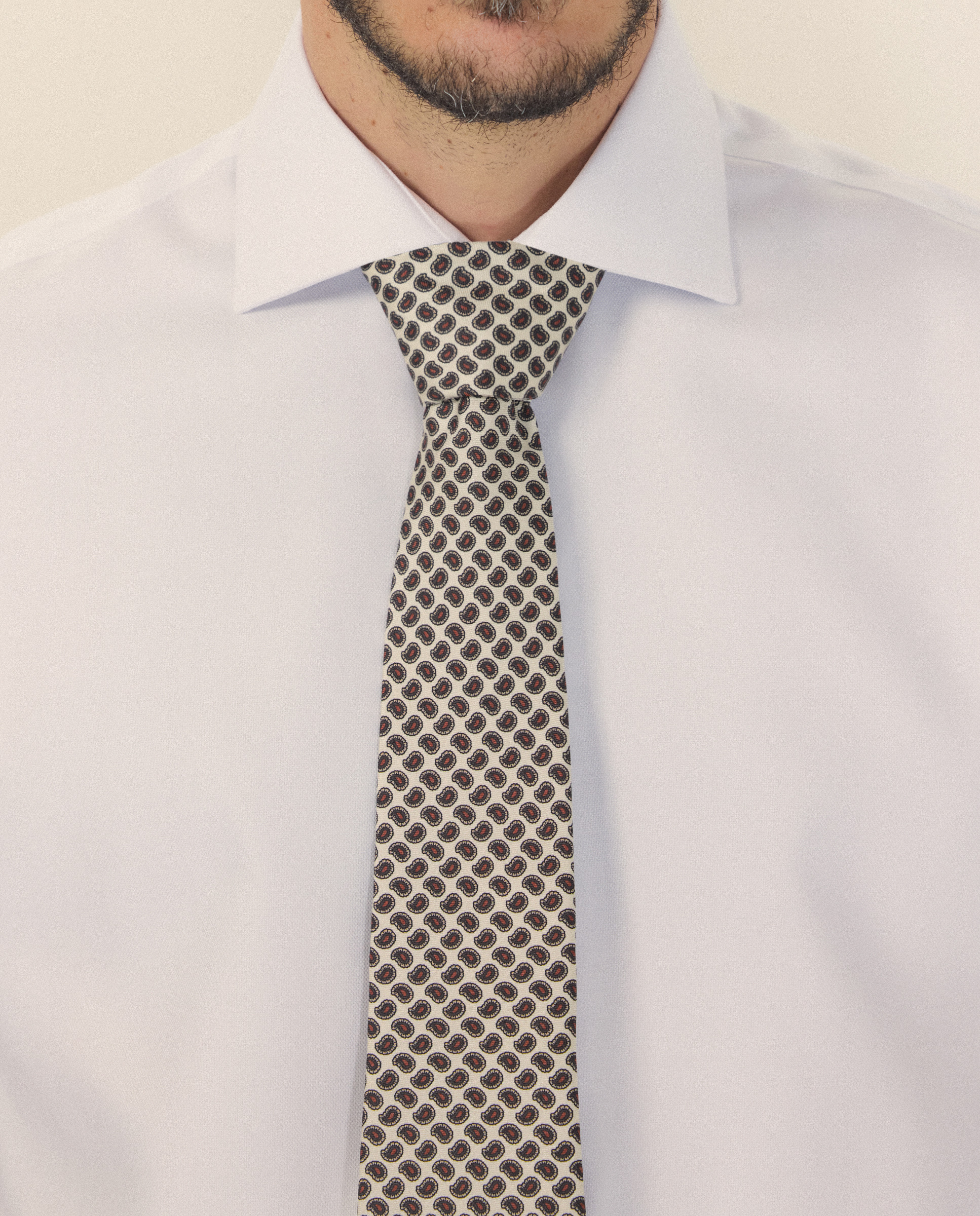 Camisa vestir de hombre regular fit cuello italiano - Emidio Tucci - Blanco Blanco-4