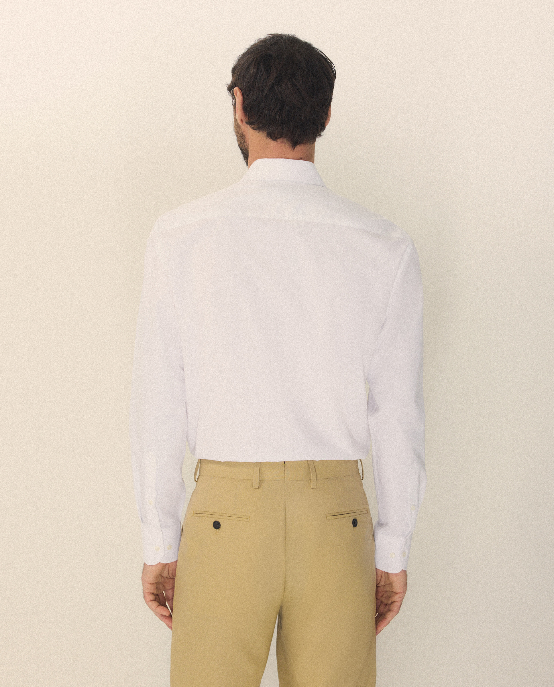 Camisa vestir de hombre regular fit cuello inglés - Emidio Tucci - Blanco Blanco-3