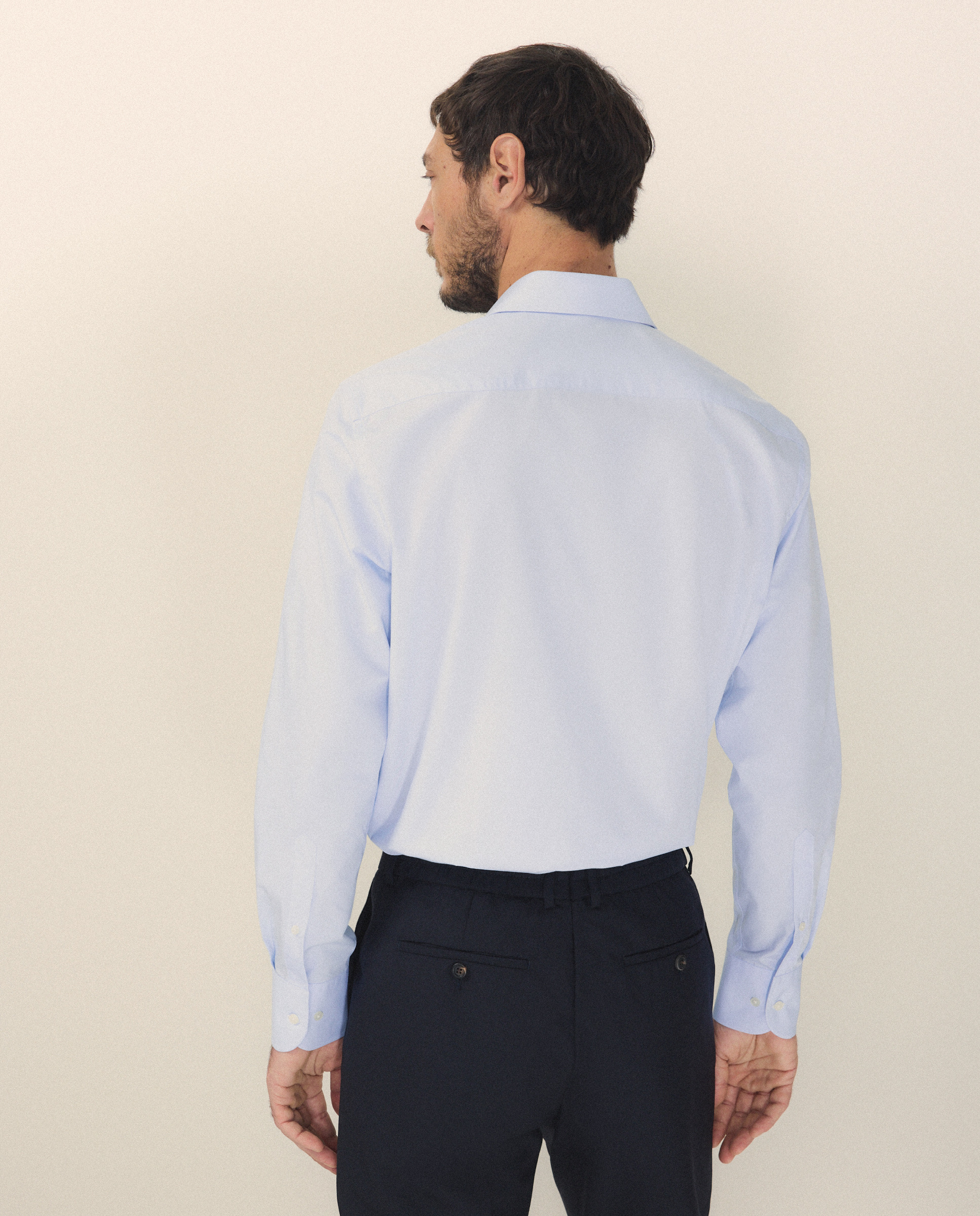 Camisa Clássica Regular Fit com Gola Inglesa Celeste-3