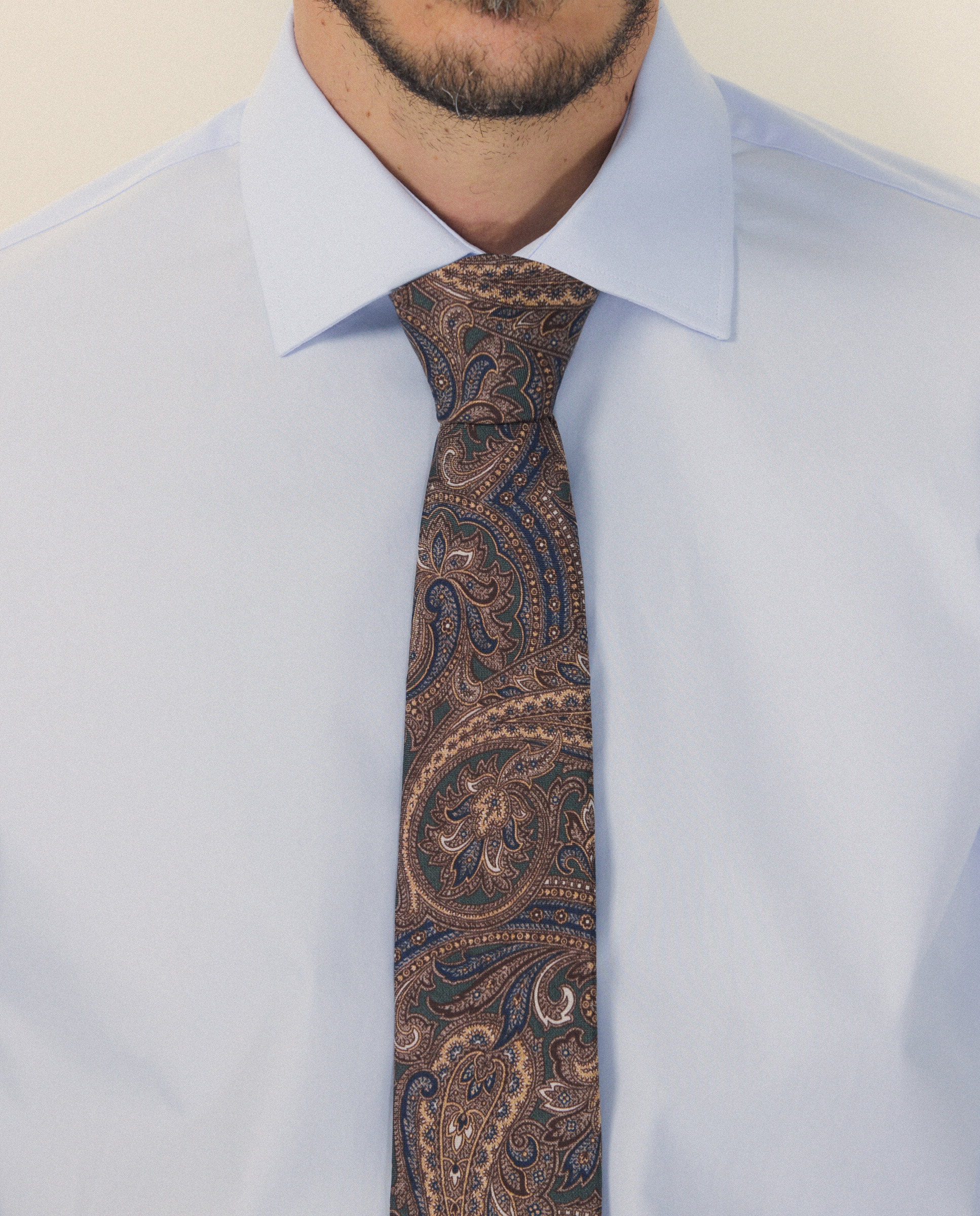 Camisa Clássica Regular Fit com Gola Inglesa Celeste-4