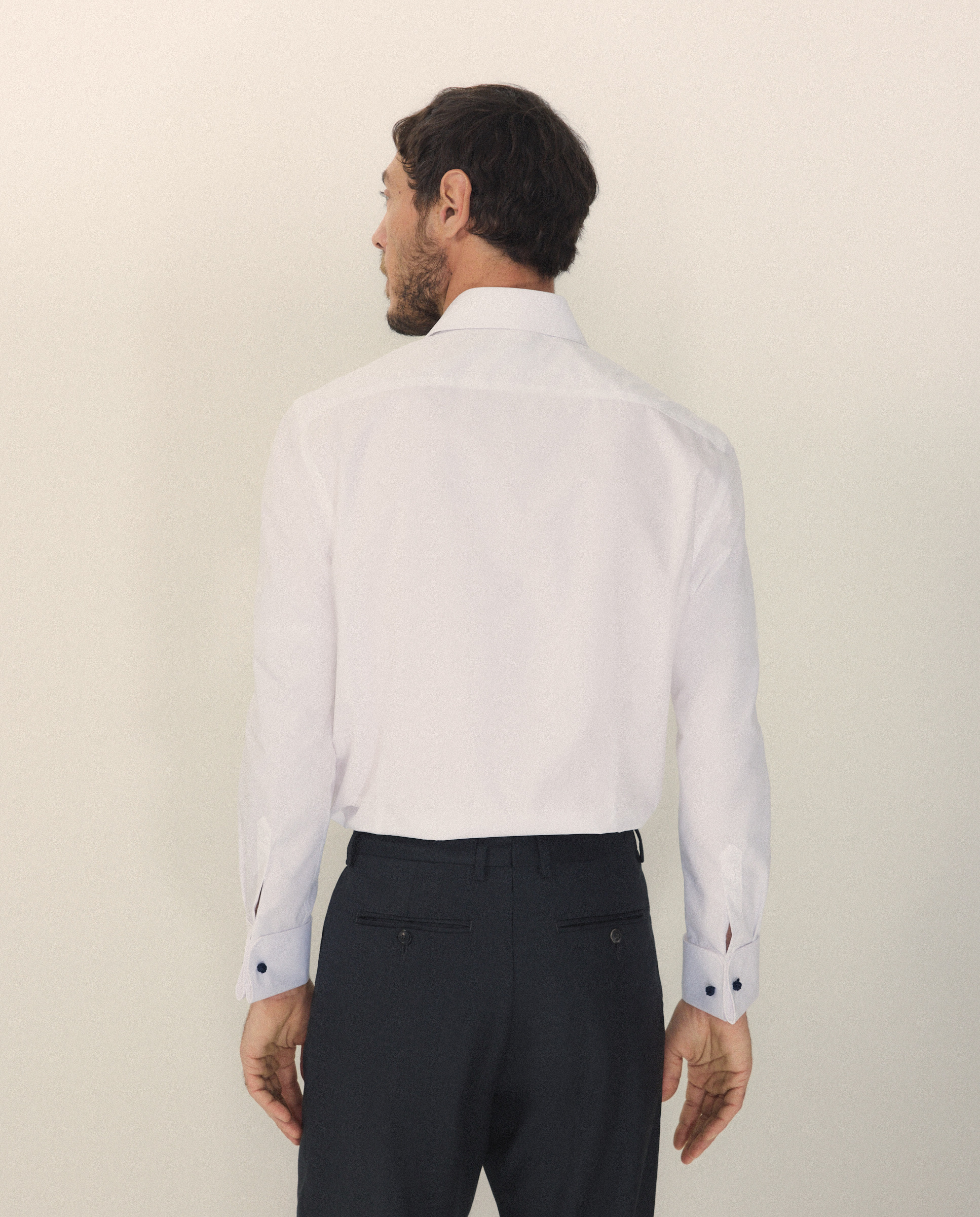 Camisa Clássica de Manga Comprida Non Iron Branco-3