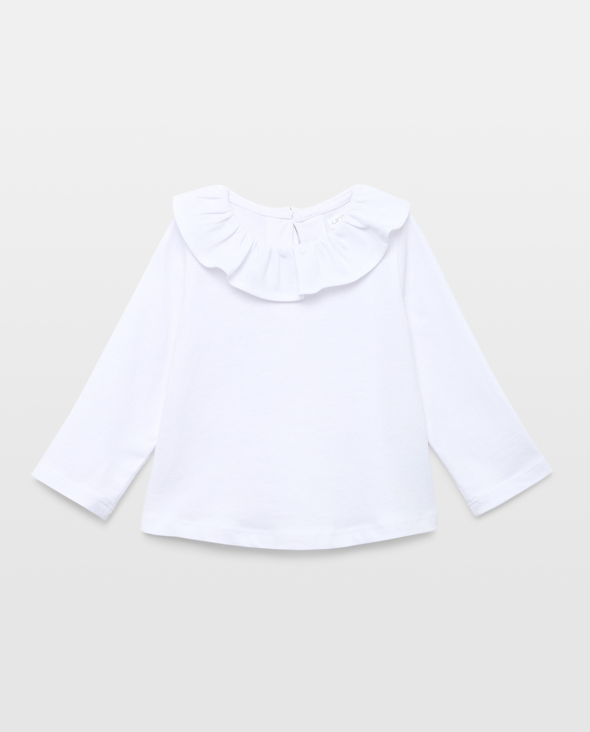 Imagen 0 de Camiseta bebé niña con cuello self fabric
