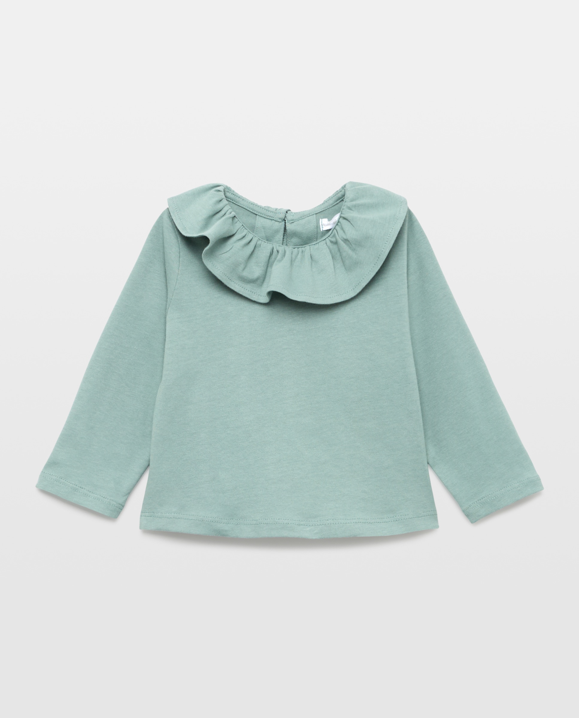 Imagen 0 de Camiseta bebé niña con cuello self fabric