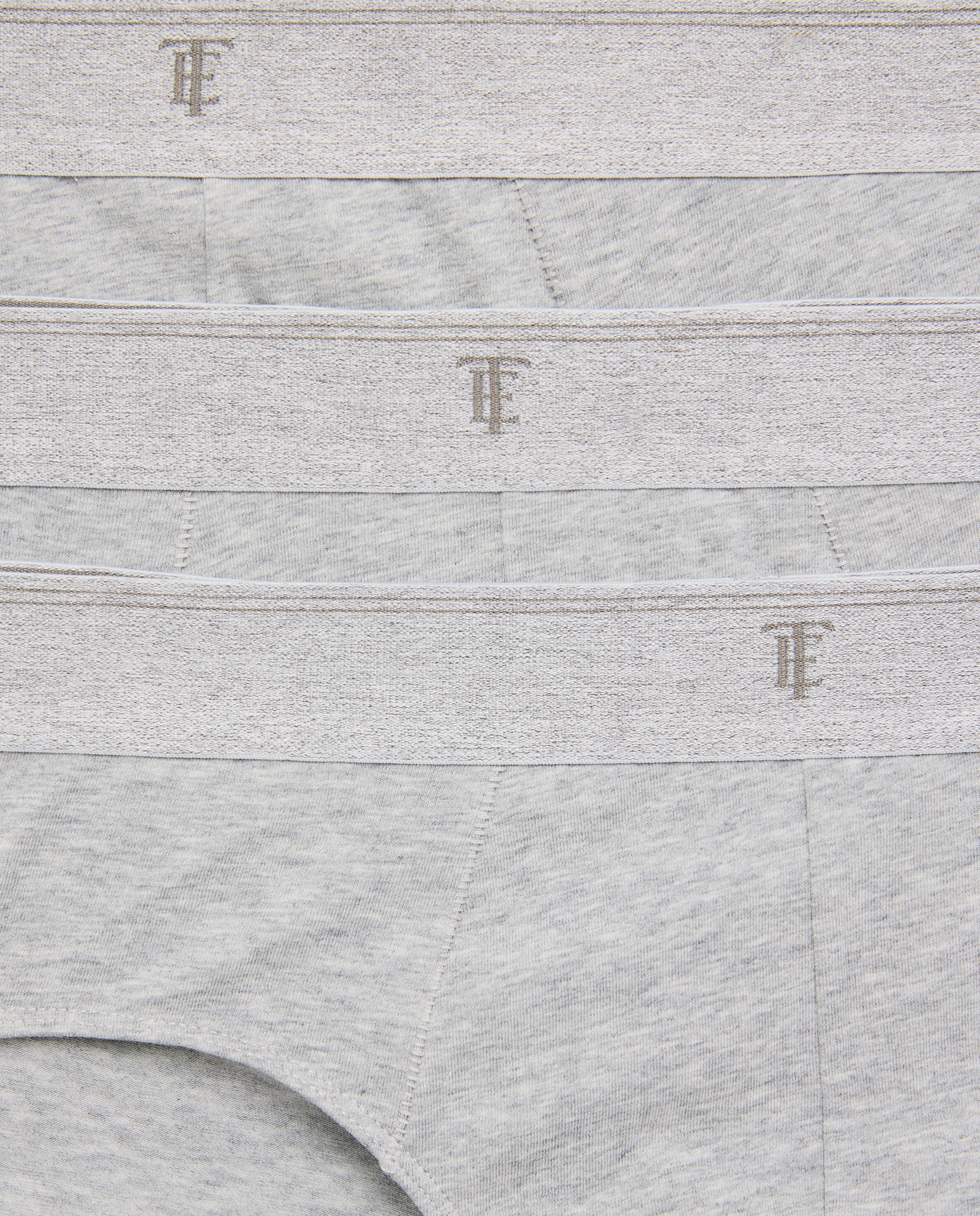 Pack de 3 Unid. de Slips Fechados em Algodão-Elastano 820 Cinzento Médio-3