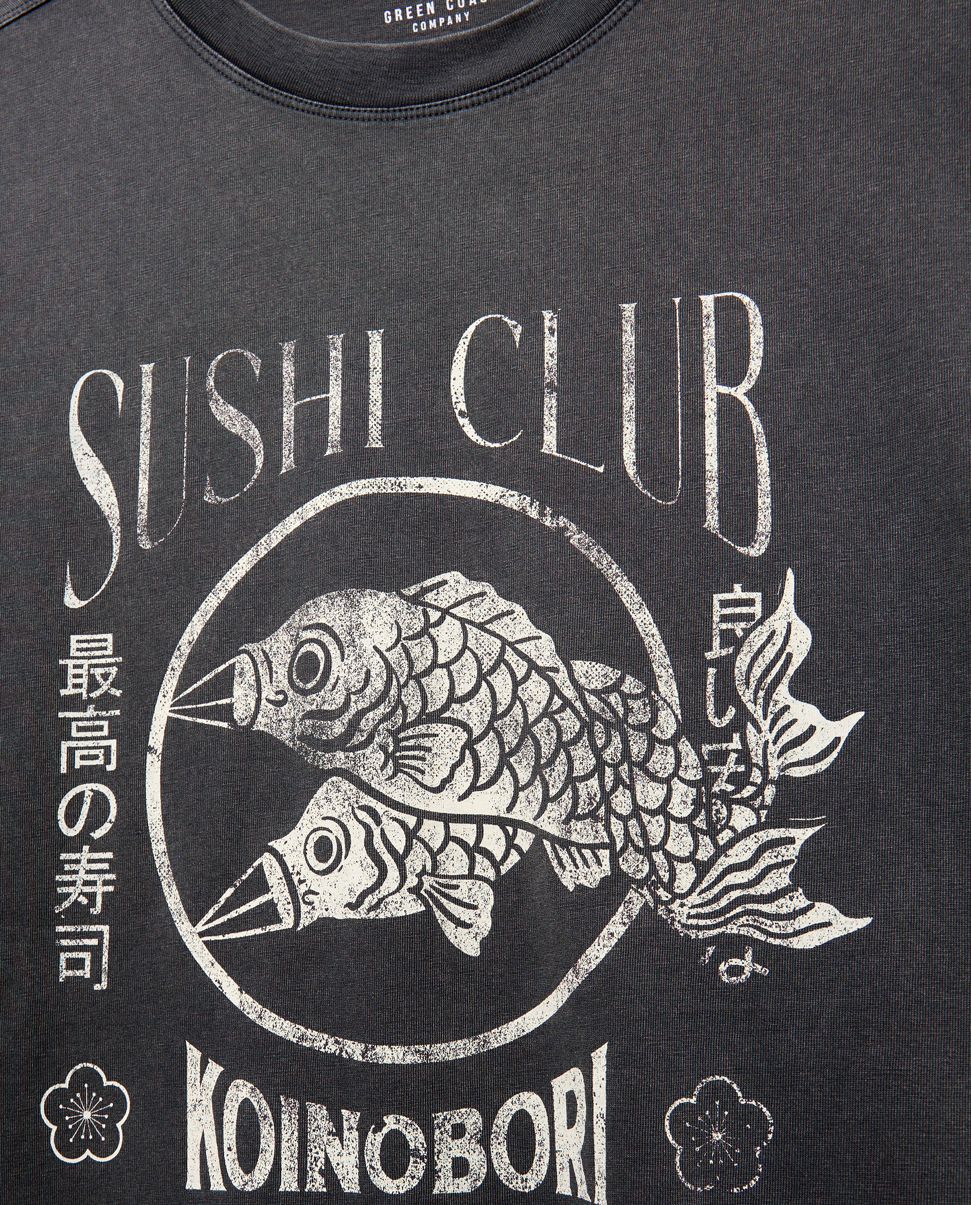 T-shirt de Manga Curta Garment Dye Print Preto-5