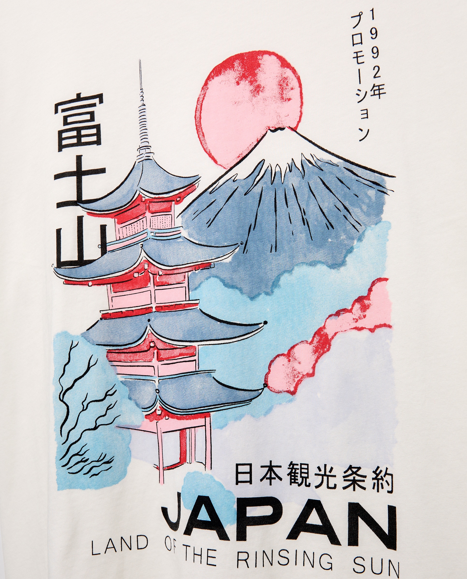 T-shirt de Manga Curta Garment Dye Print Branco-5