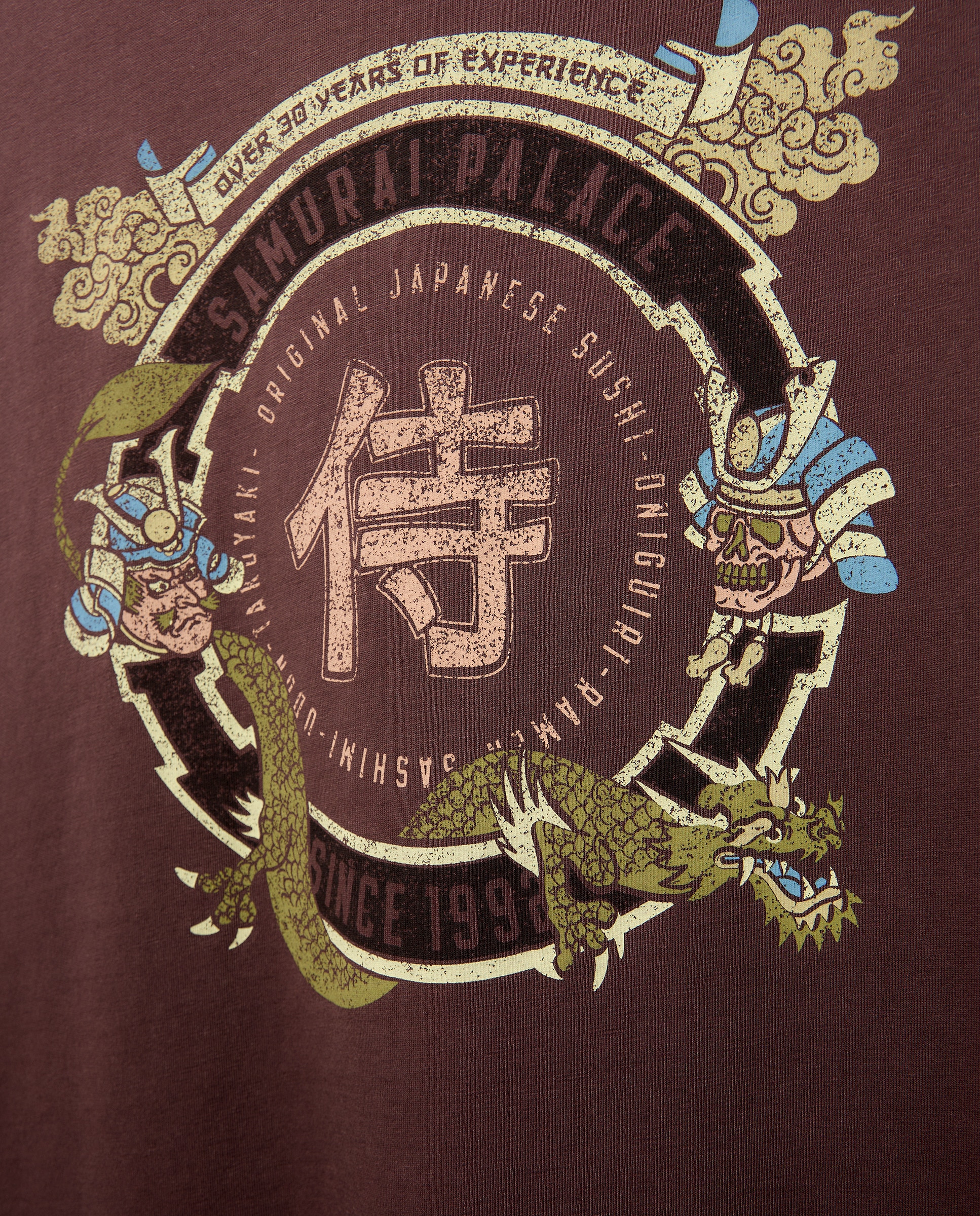 T-shirt de Manga Curta Garment Dye Print Rosa-5