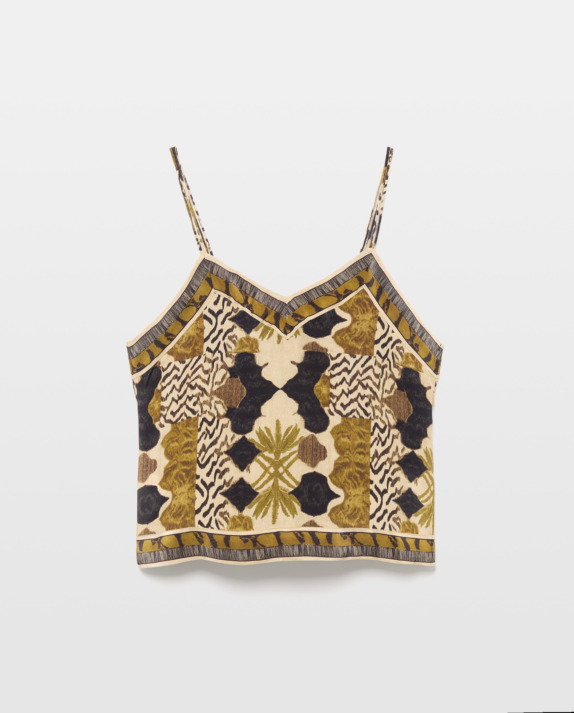 Top de Viscose Estampado Castanho-4