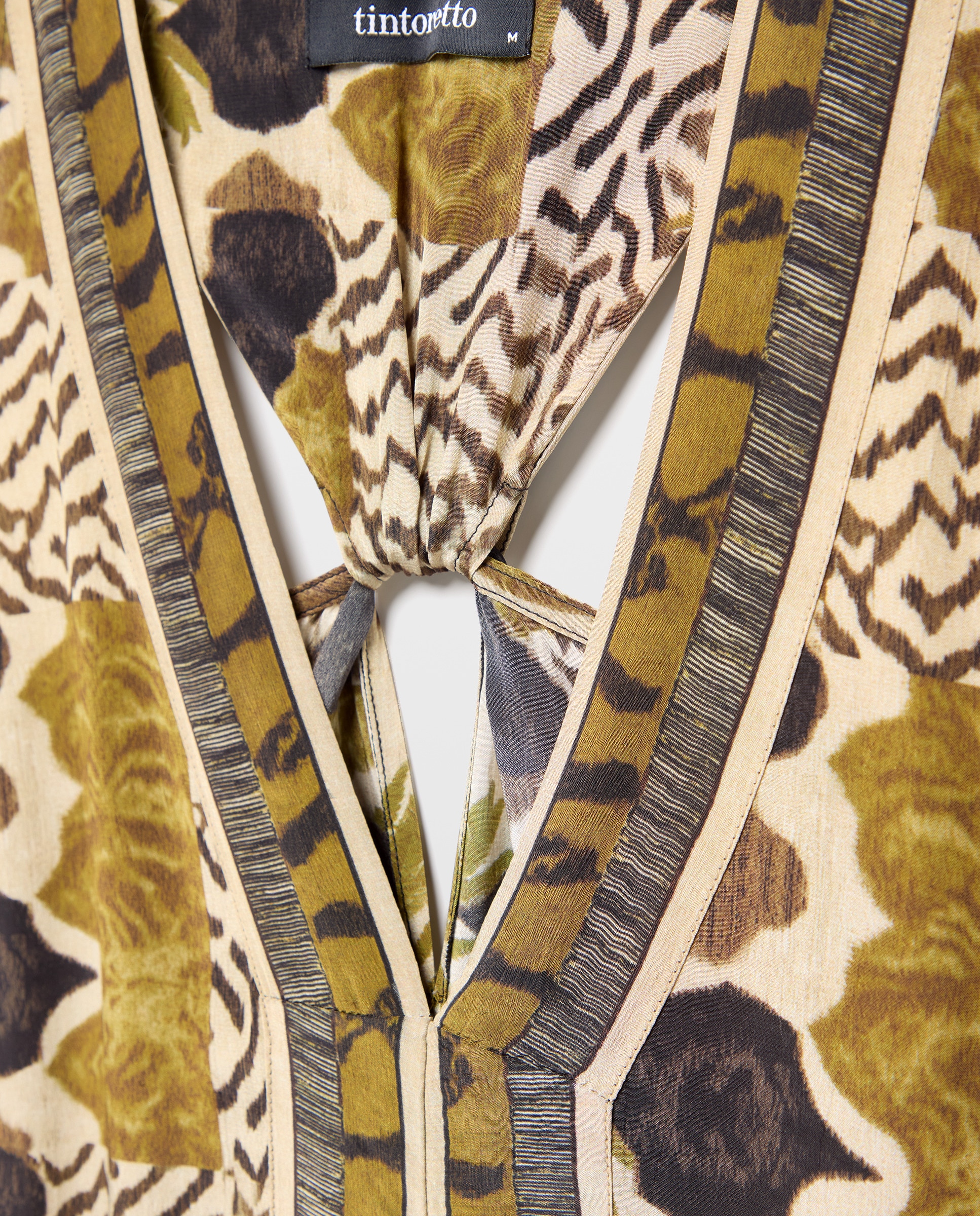 Vestido Estampado sem Mangas Castanho-2