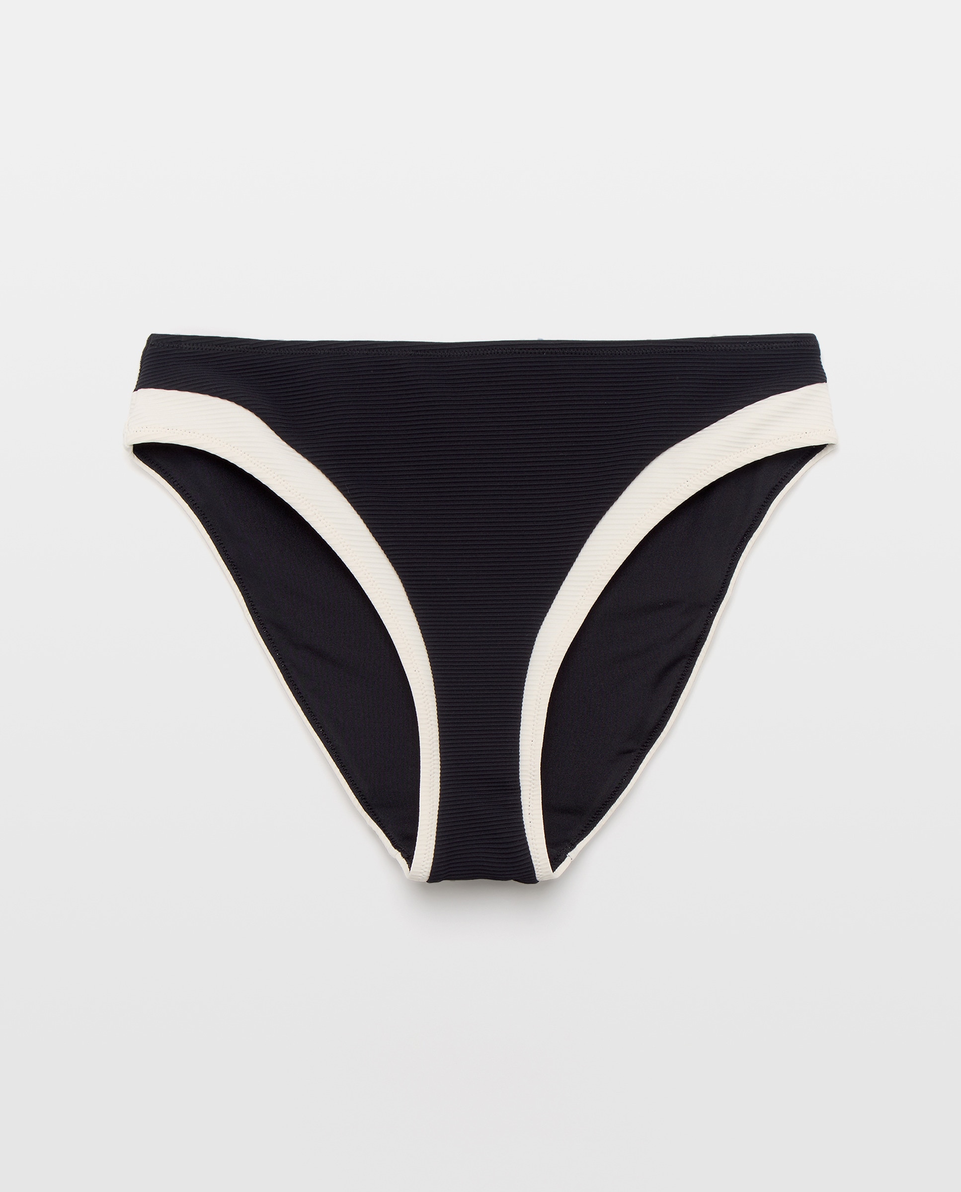 Cueca de biquíni bicolor Preto-4