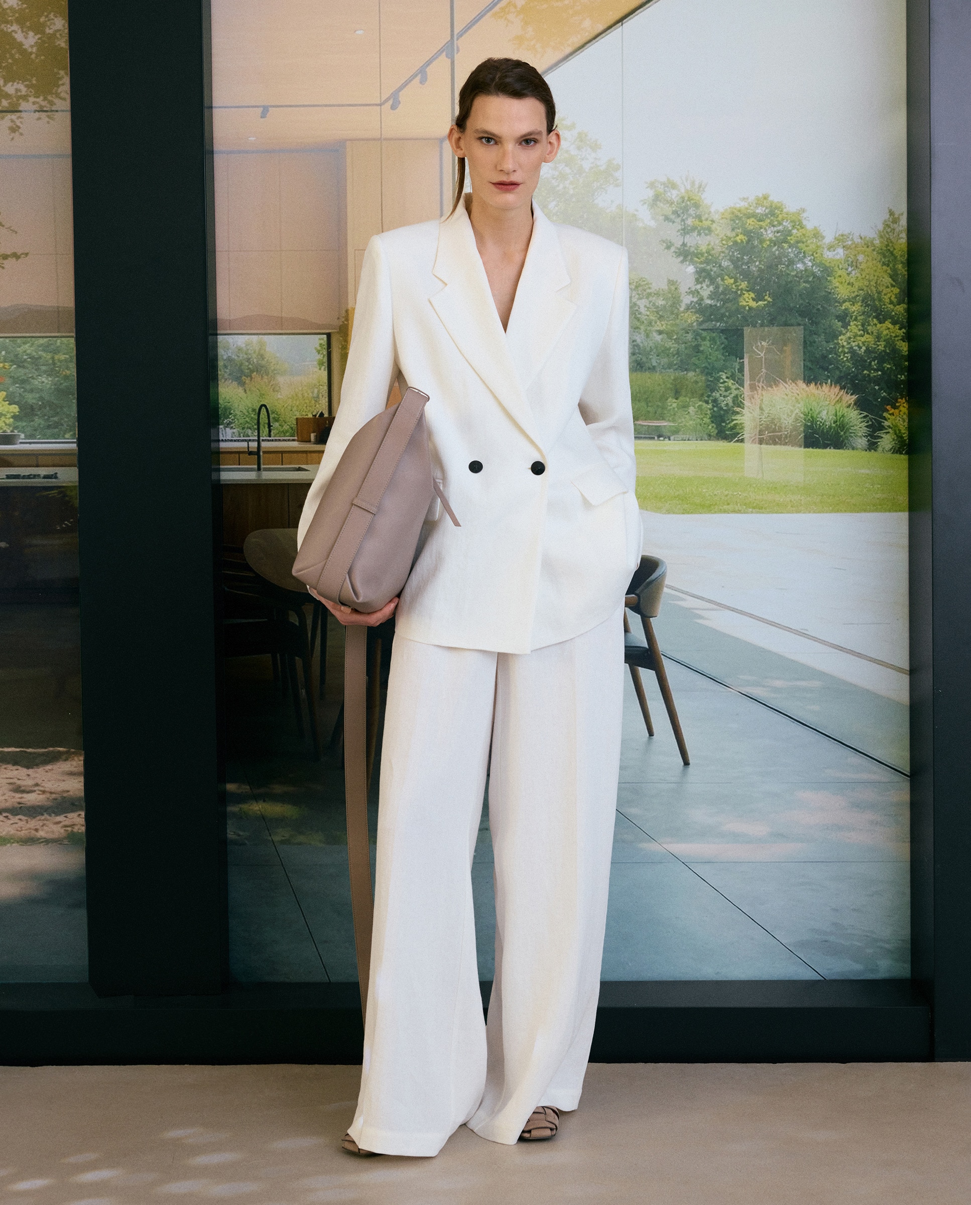 Blazer de linho Branco-2