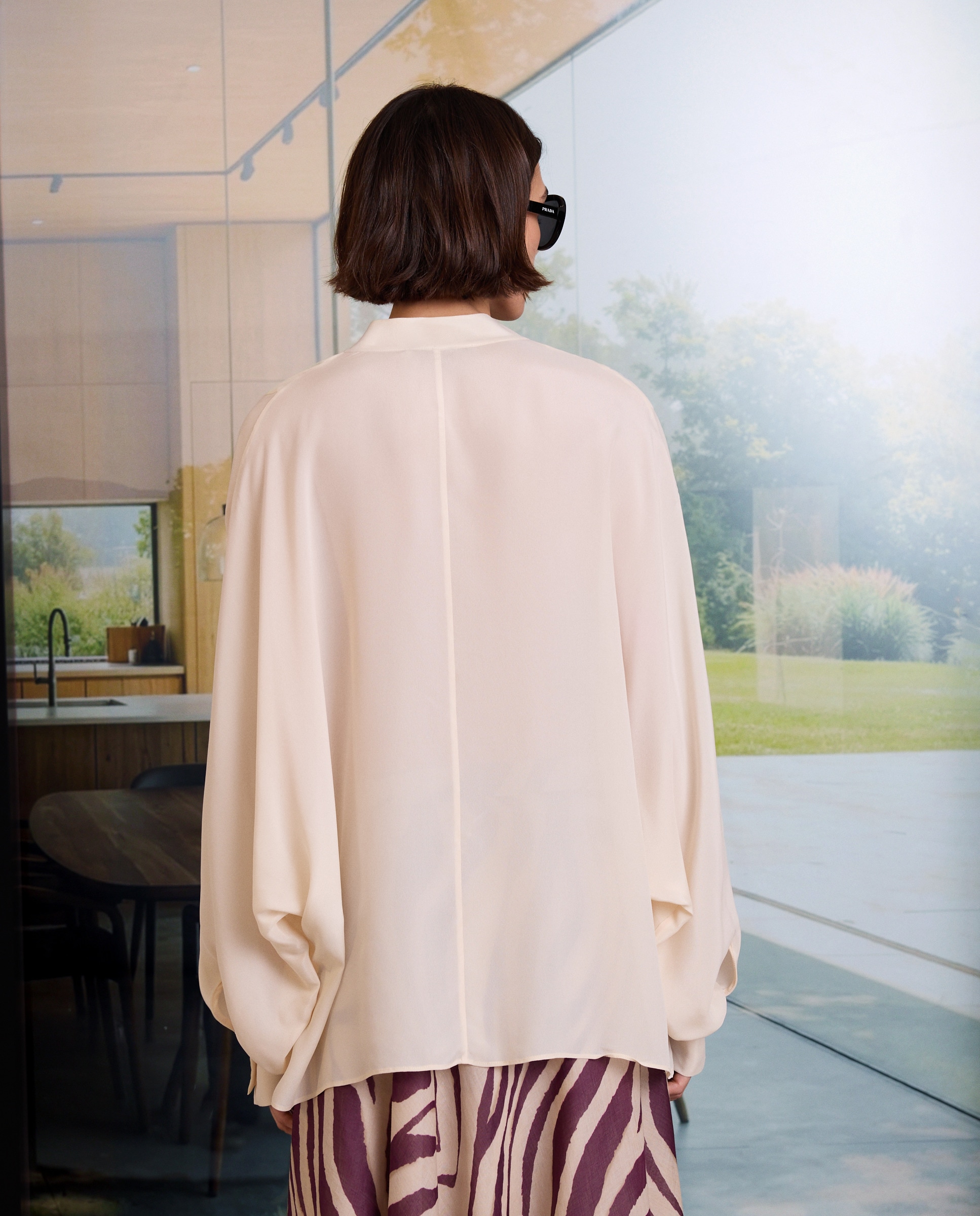 Blusa com Manga com Volume Branco-marfim-2