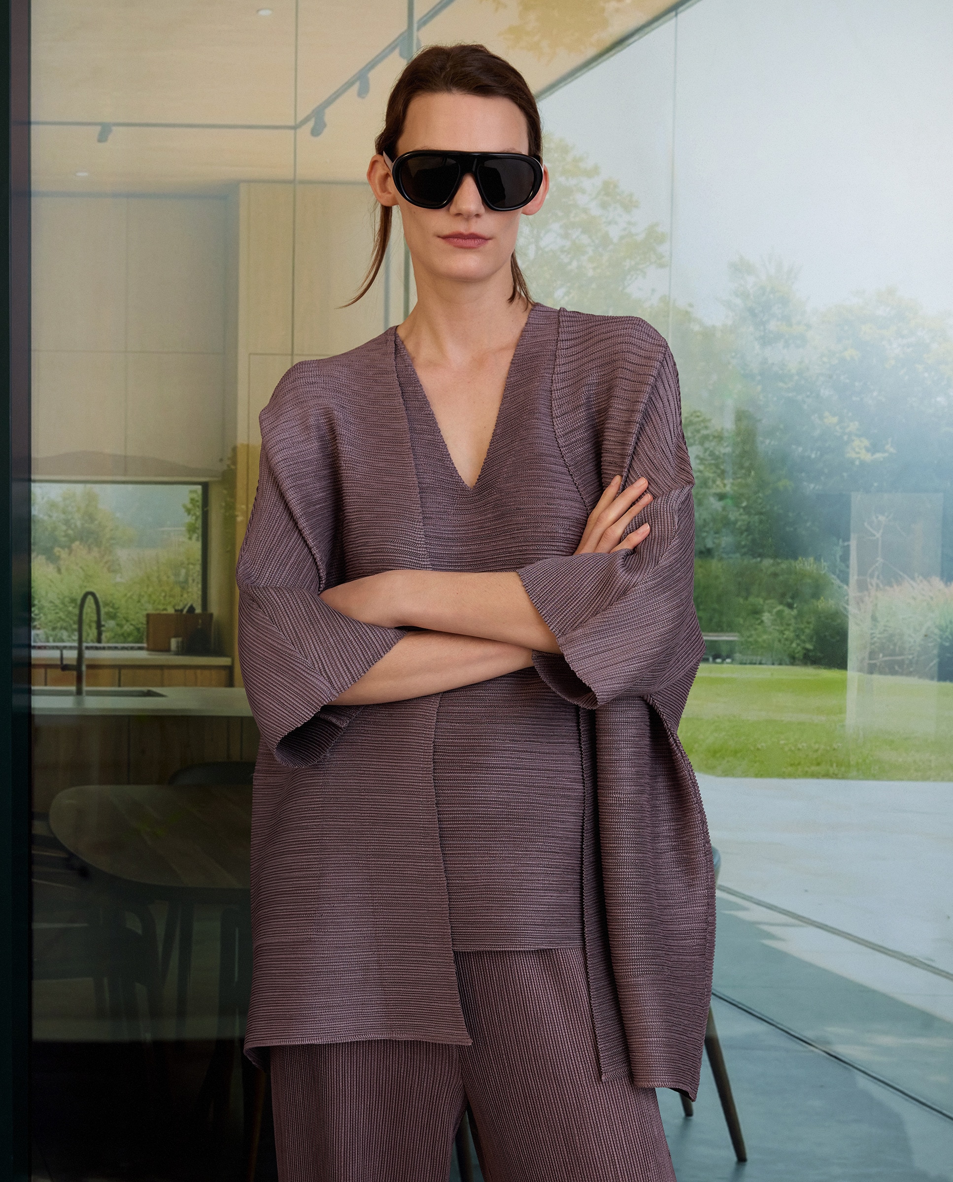 Kimono Plissado Roxo-2