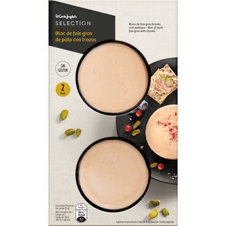 bloc de foie gras de pato con trozos sin gluten pack 2 x 40 g envase 80 g - El Corte Ingles Selection