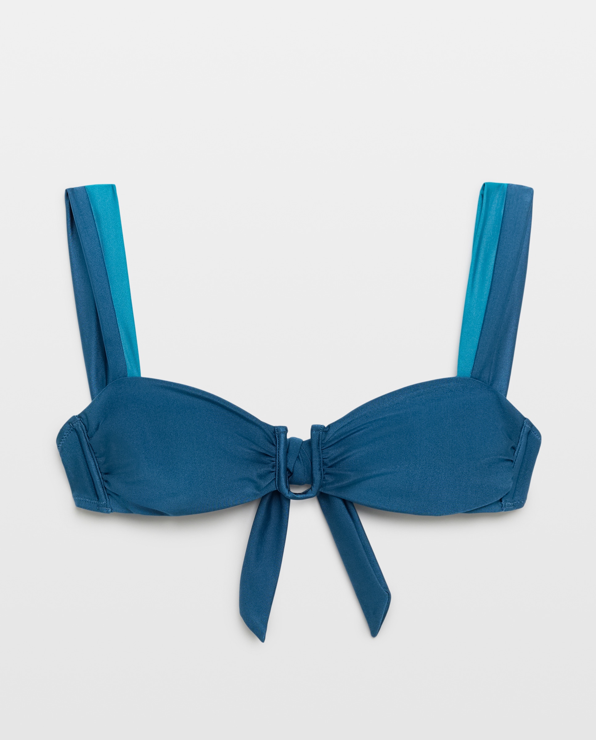 Top de Biquíni com Detalhe de Argola Azul-escuro-4