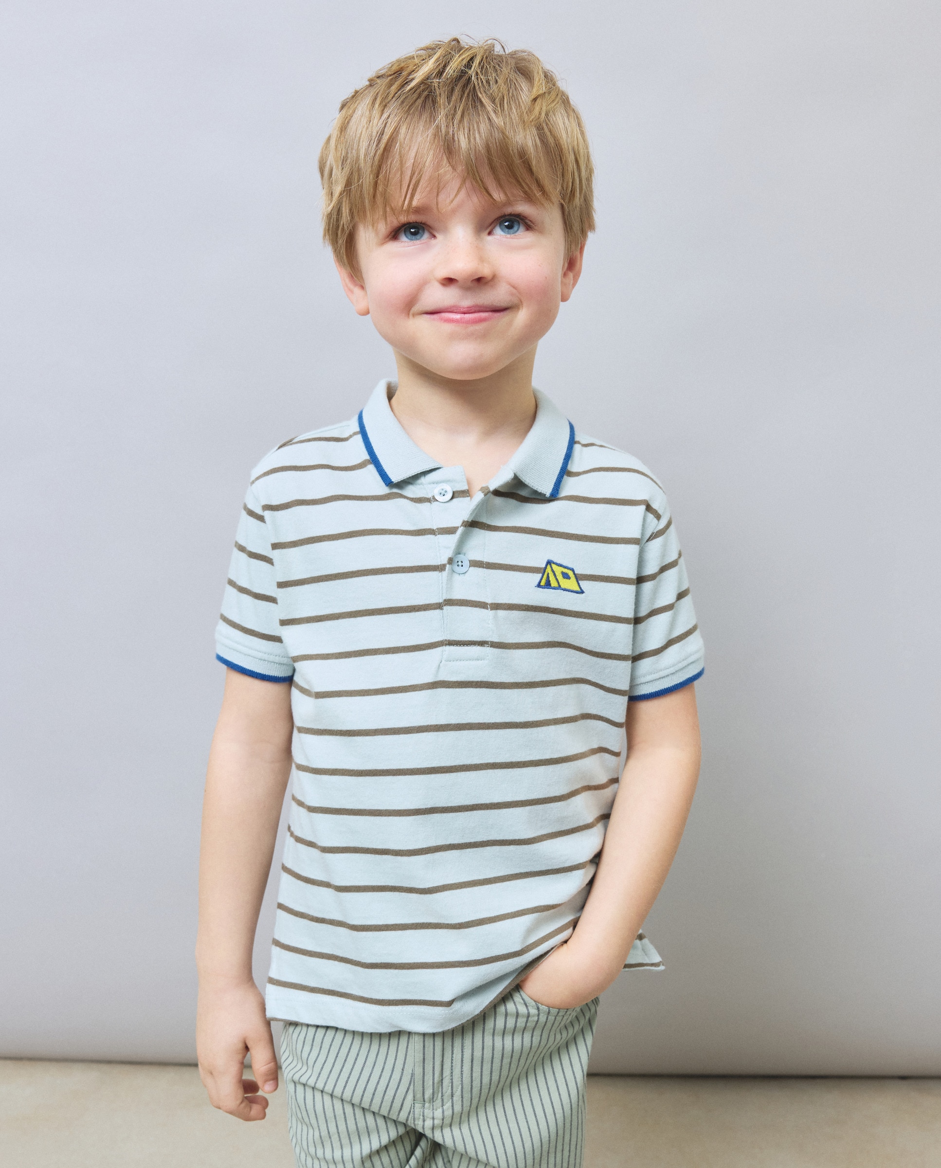 Polo de Manga Curta às Riscas Kids El Corte Inglés Verde-2