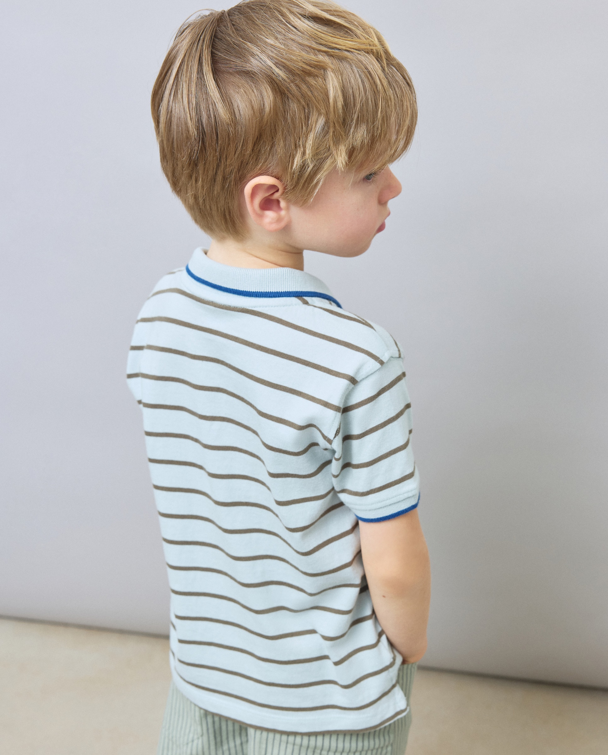 Polo de Manga Curta às Riscas Kids El Corte Inglés Verde-3