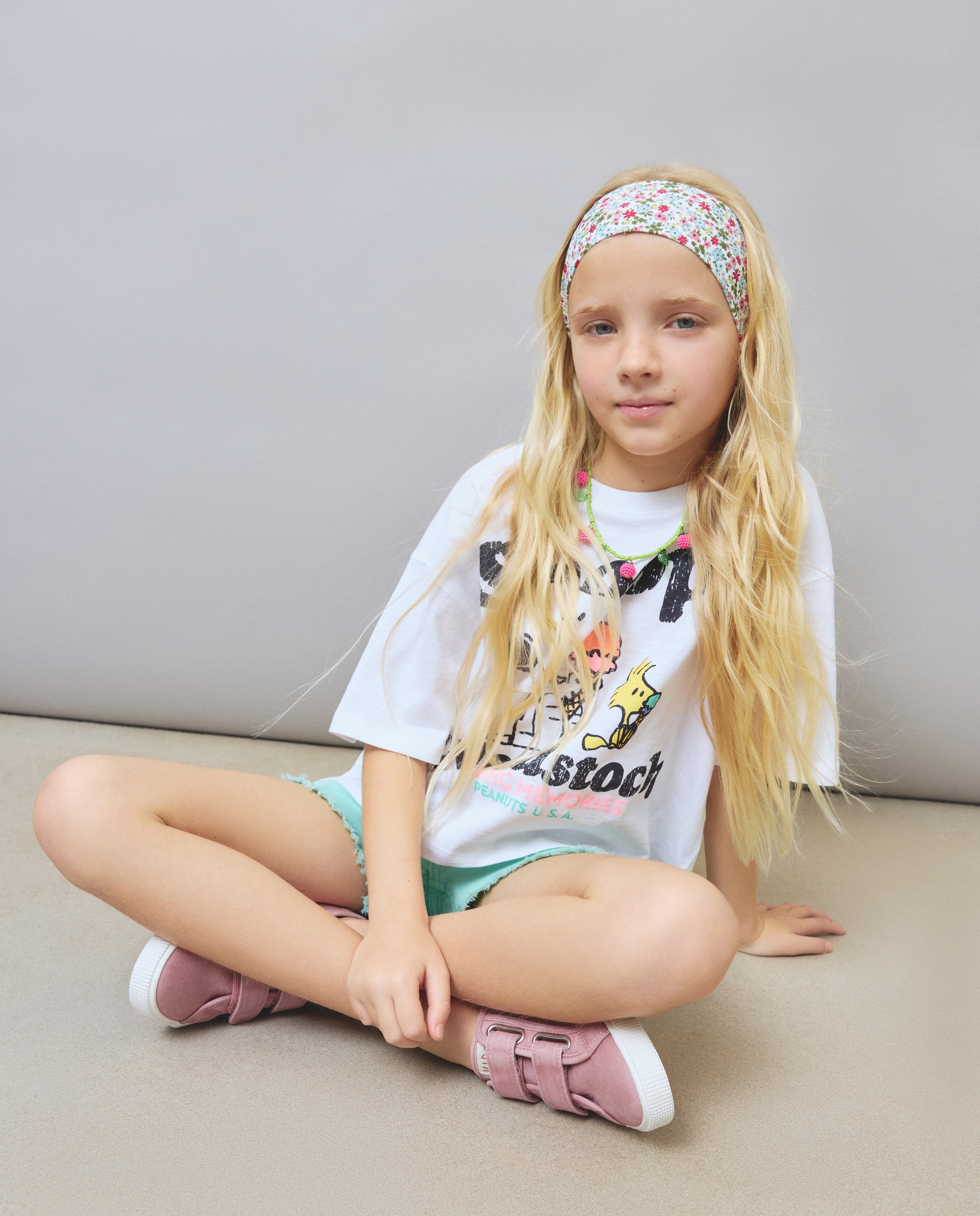 T-shirt com Estampado Snoopy e Manga Curta Branco-4