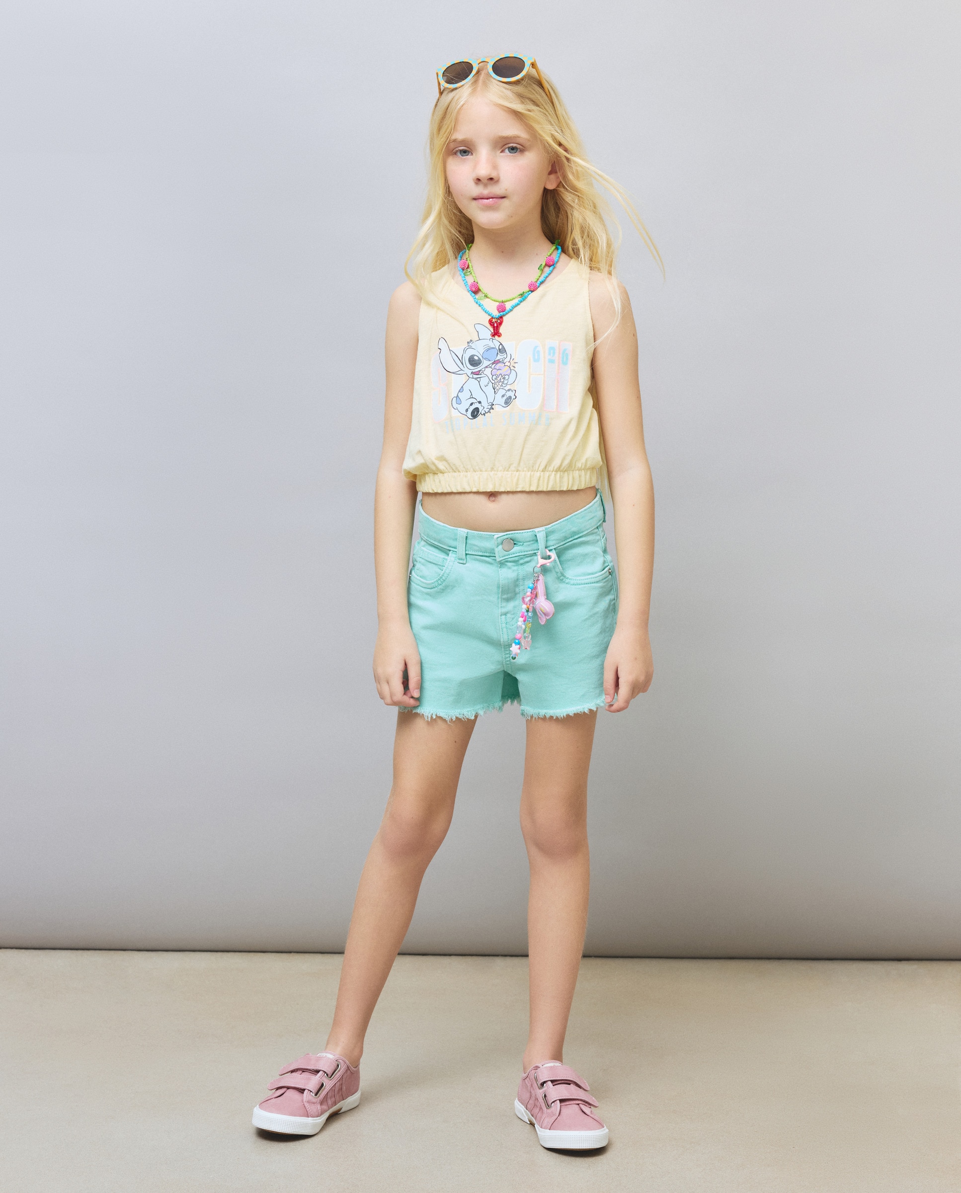 Imagem 0 de T-shirt sem Mangas com Estampado Stitch