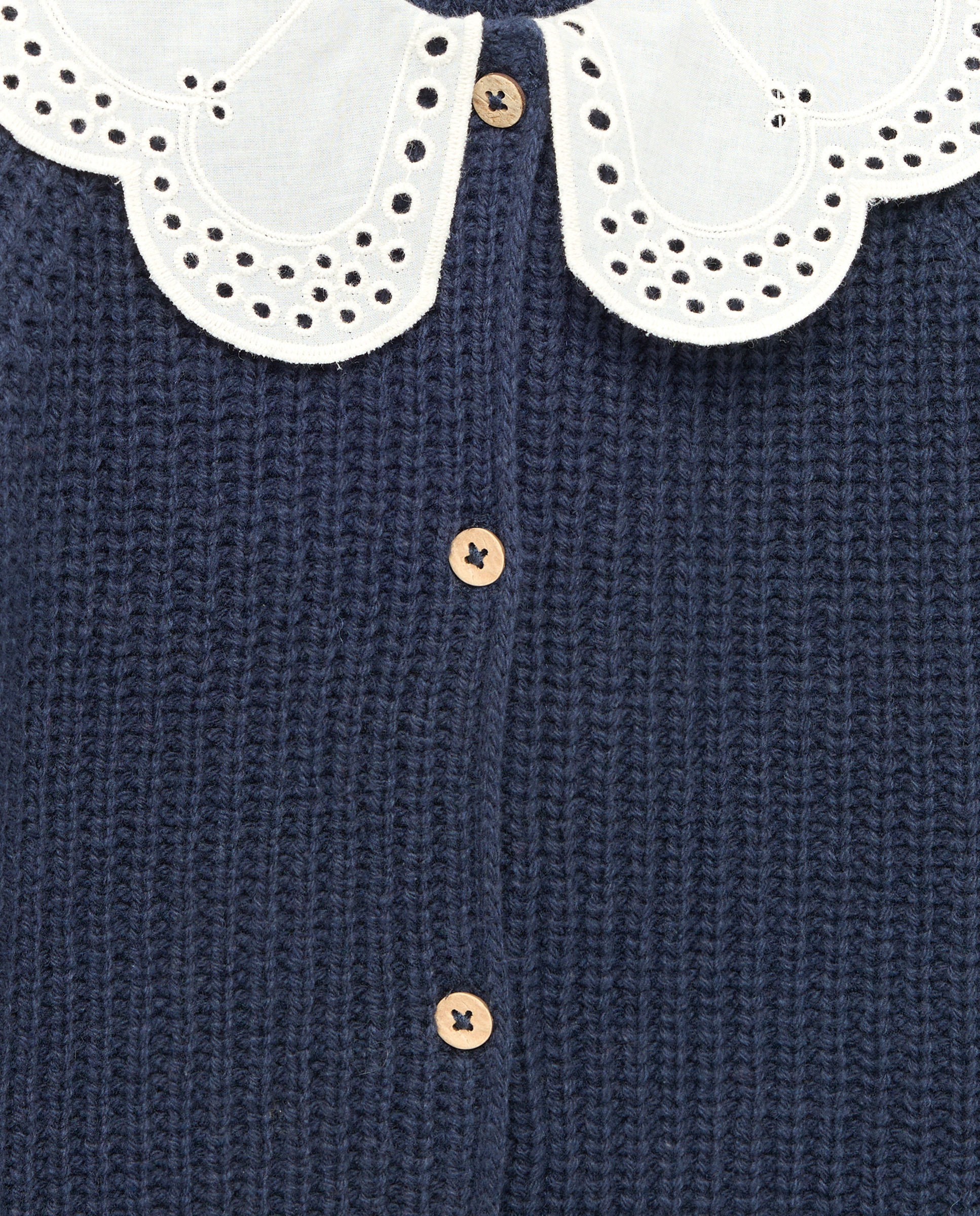 Chaqueta niña cuello blusa Azul marino-3