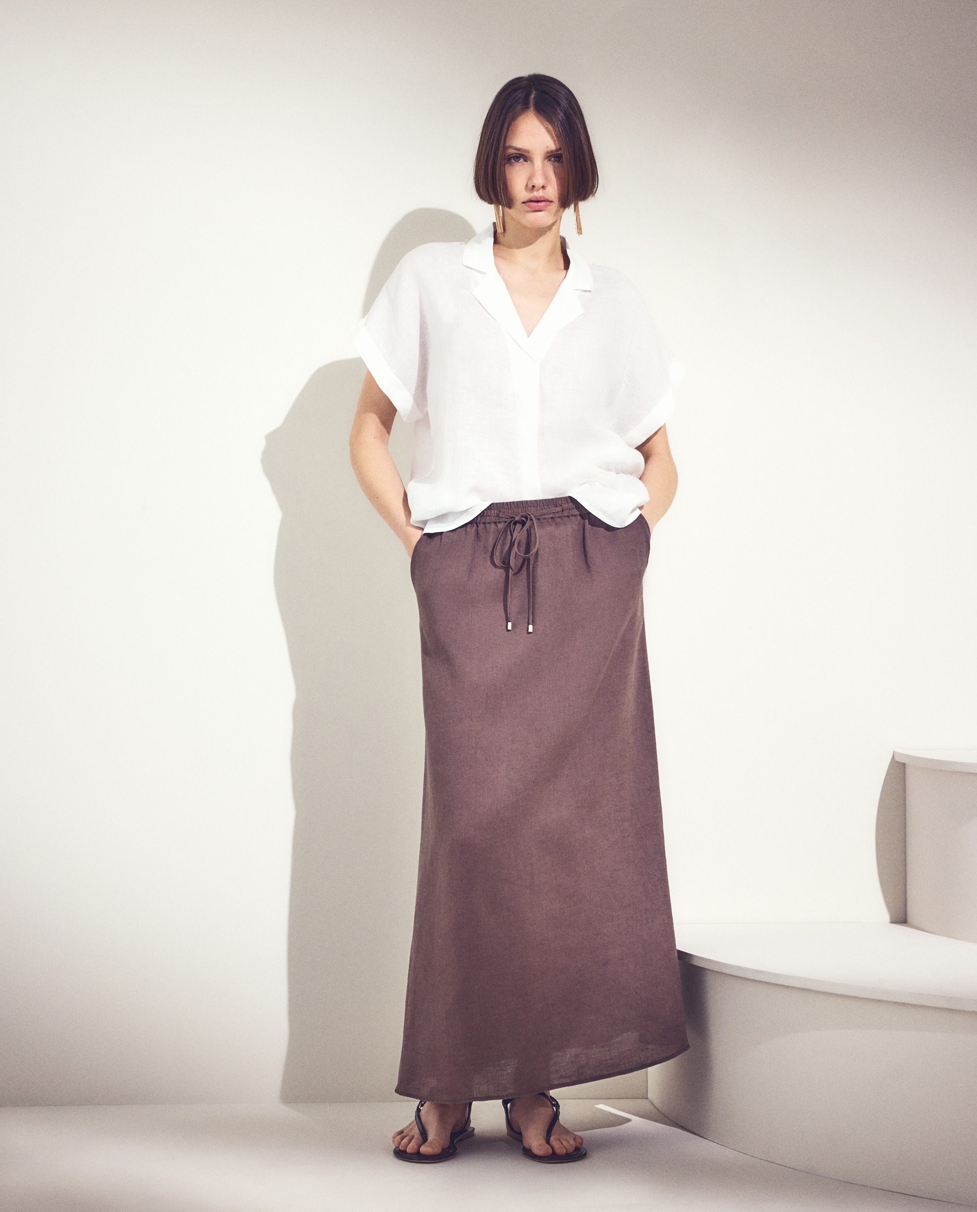 Imagem 0 de Saia Lisa de Linho