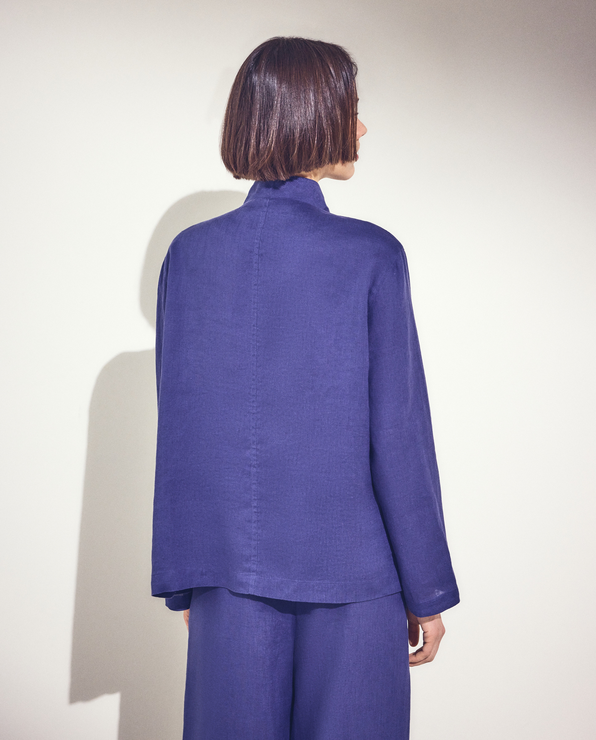 Sobrecamisa Lisa de Linho Azul-marinho-2