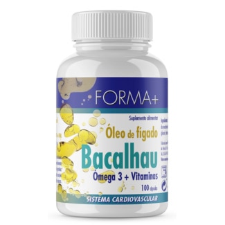Óleo de Fígado de Bacalhau embalagem 100 capsulas - Forma +