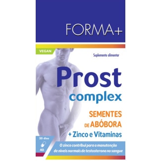 ProstComplex Sementes de Abóbora, Zinco, Vitaminas B6, C e E embalagem 40 comprimidos - Forma +