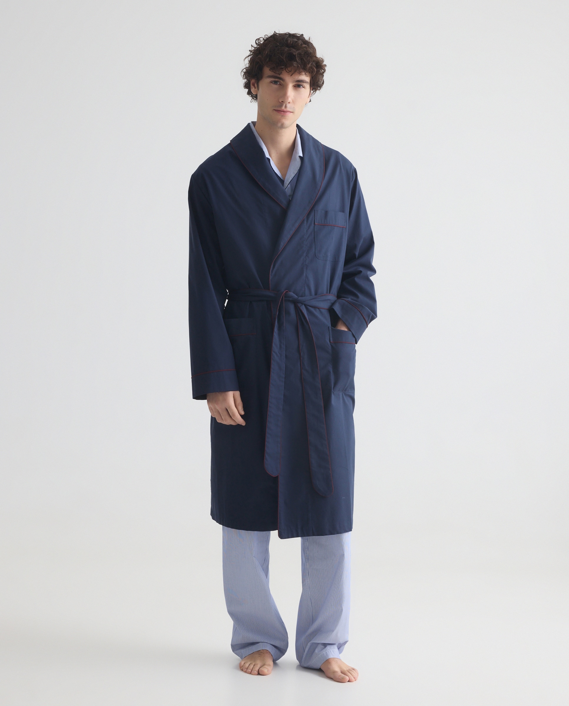 Robe Liso de Sarja Azul-marinho-1