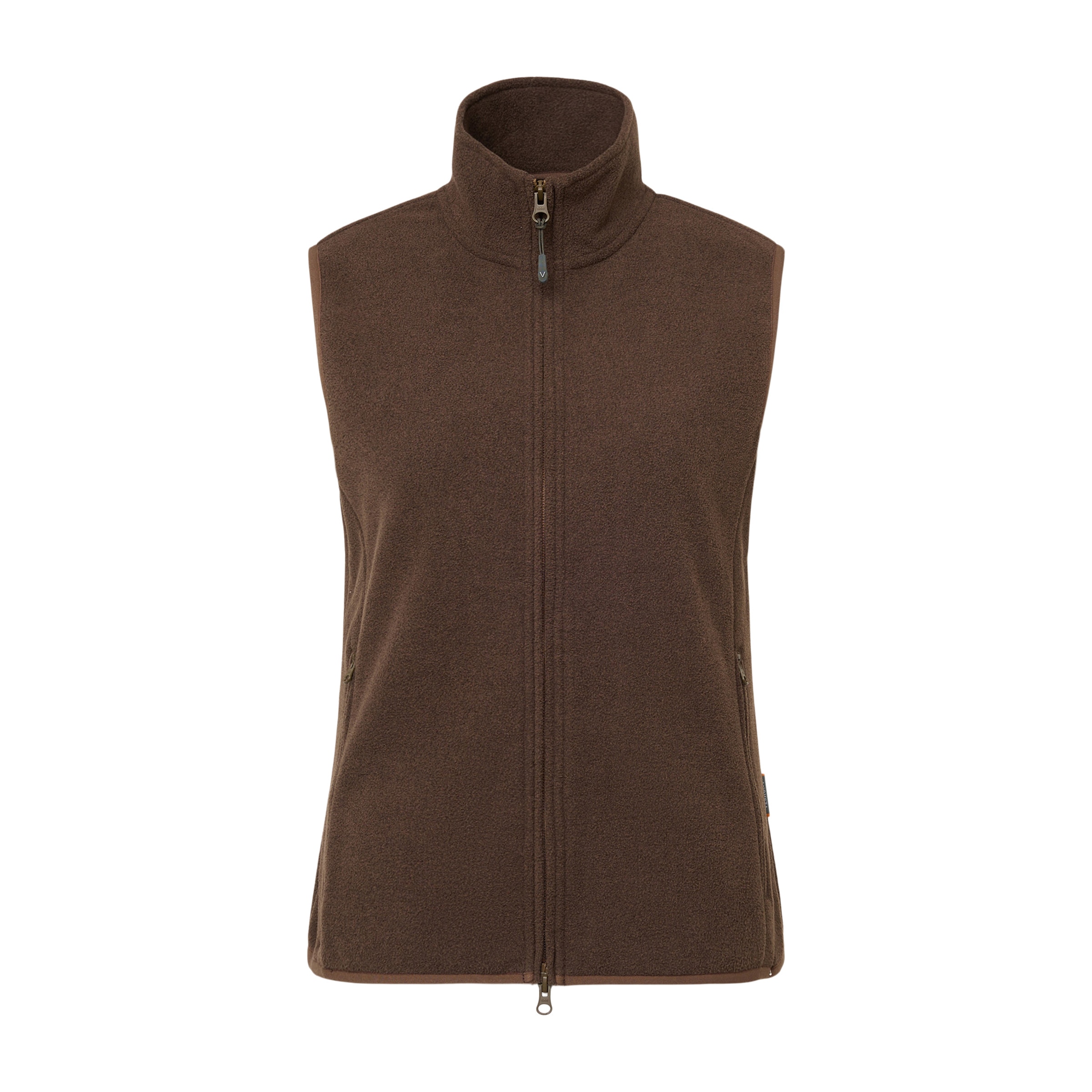 Colete Básico de Mulher com Forro Polar Castanho-5
