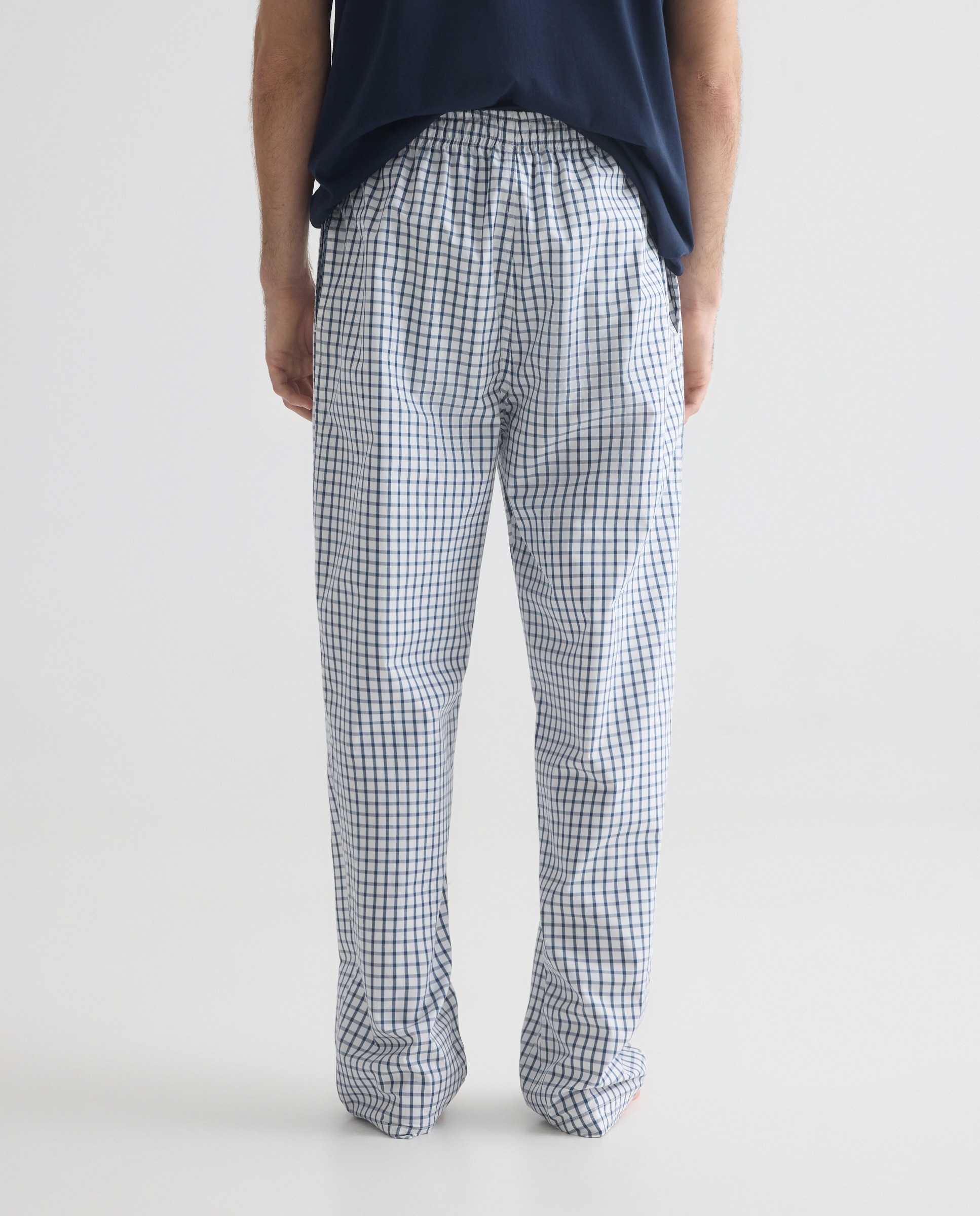 Pantalón pijama hombre con bolsillos de algodón Azul marino-3
