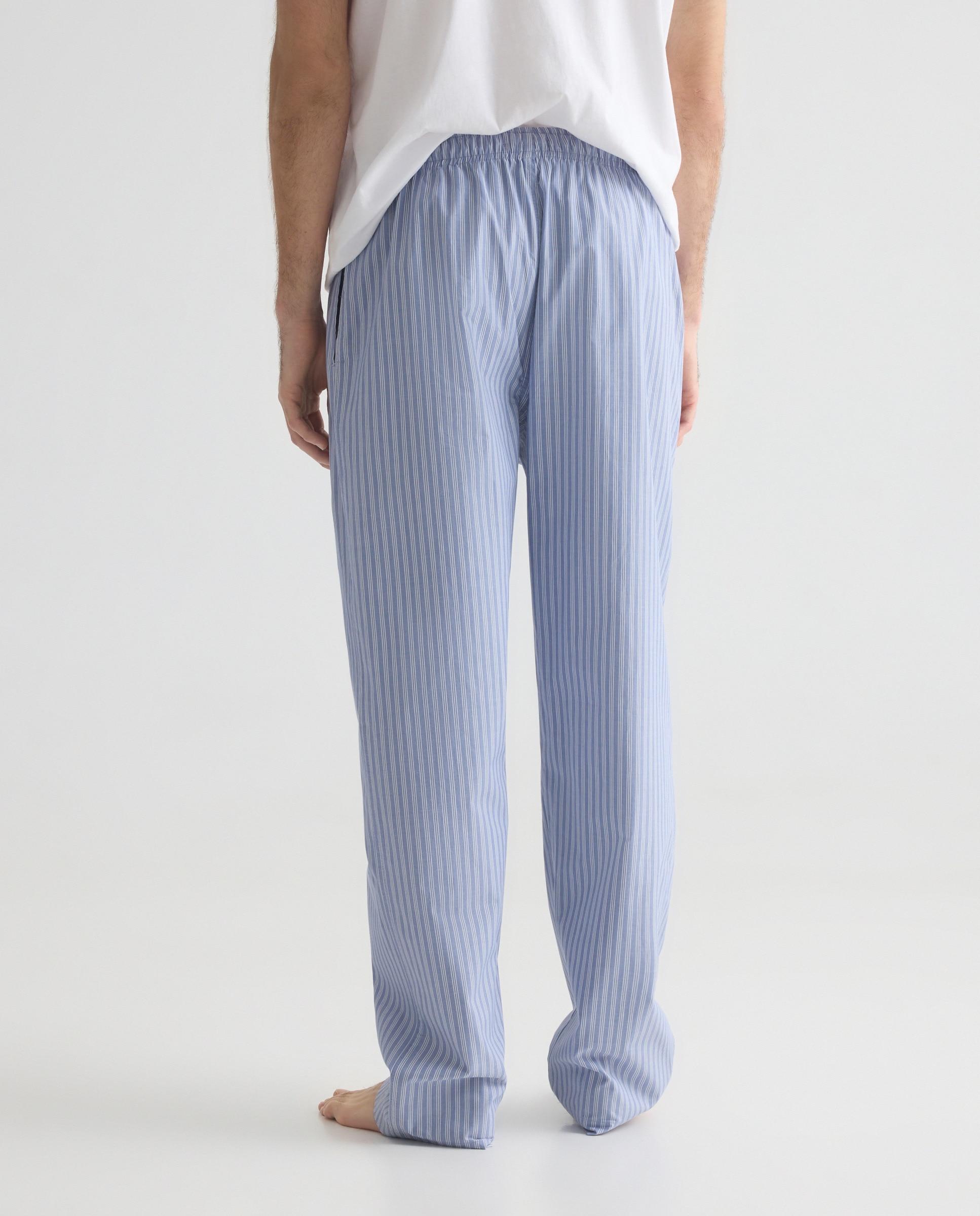 Pantalón pijama hombre con bolsillos de algodón 400 Azul-3
