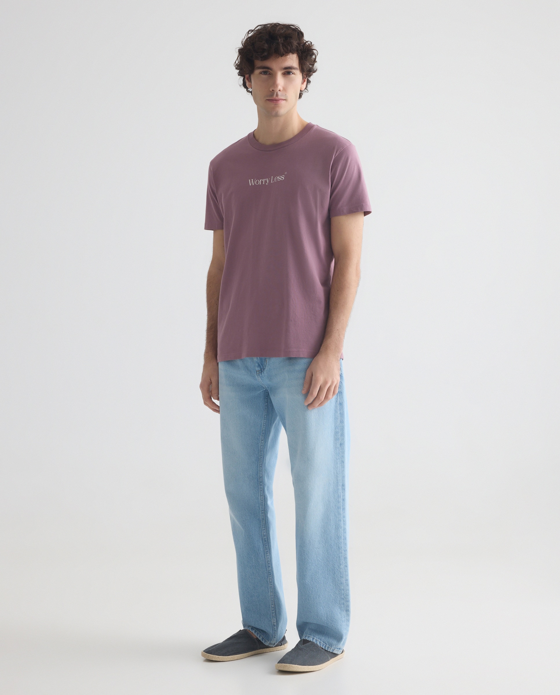 Camiseta de hombre manga corta Worry Less 282 Malva-2