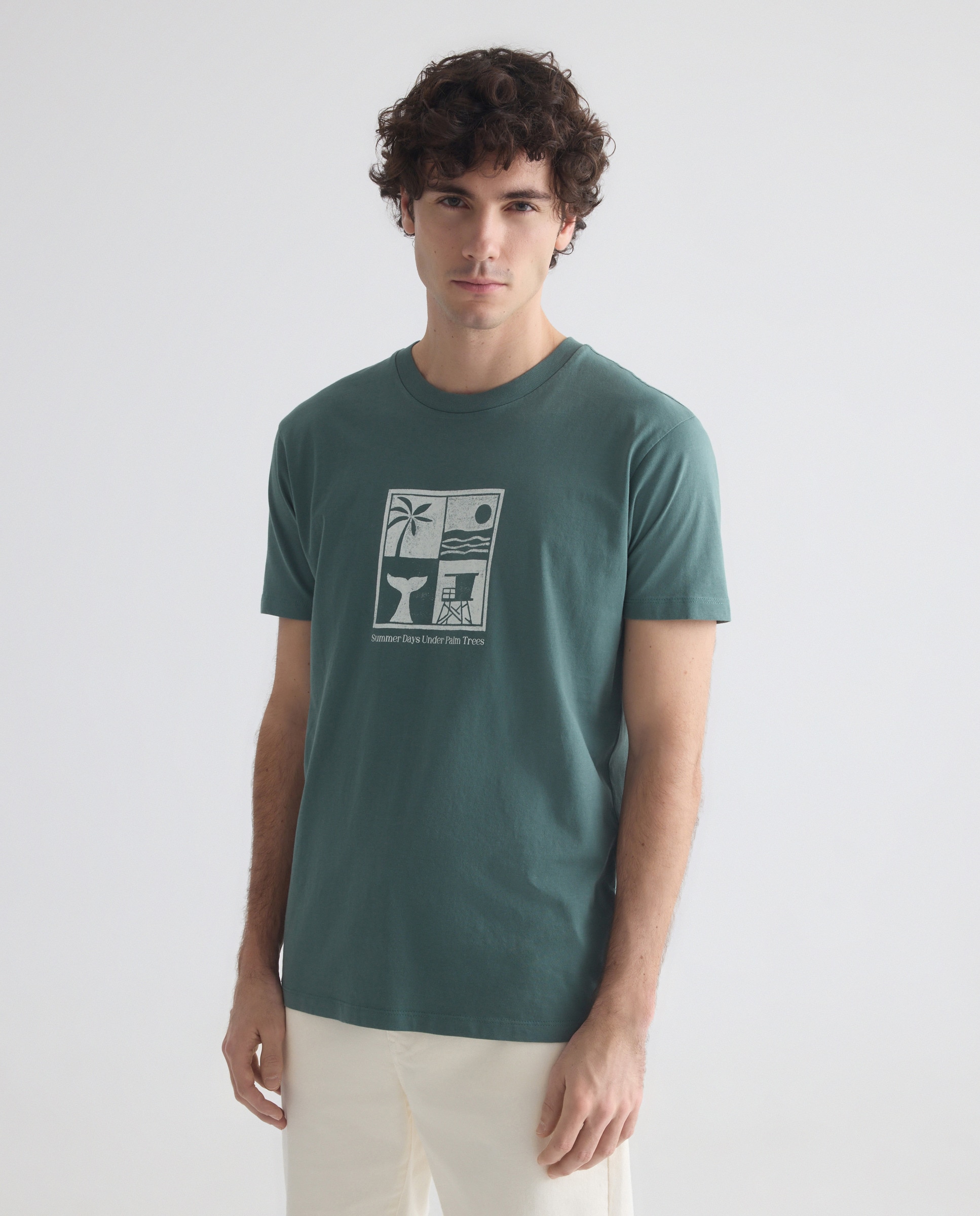 Imagen 0 de Camiseta de hombre manga corta Summer days under palm trees