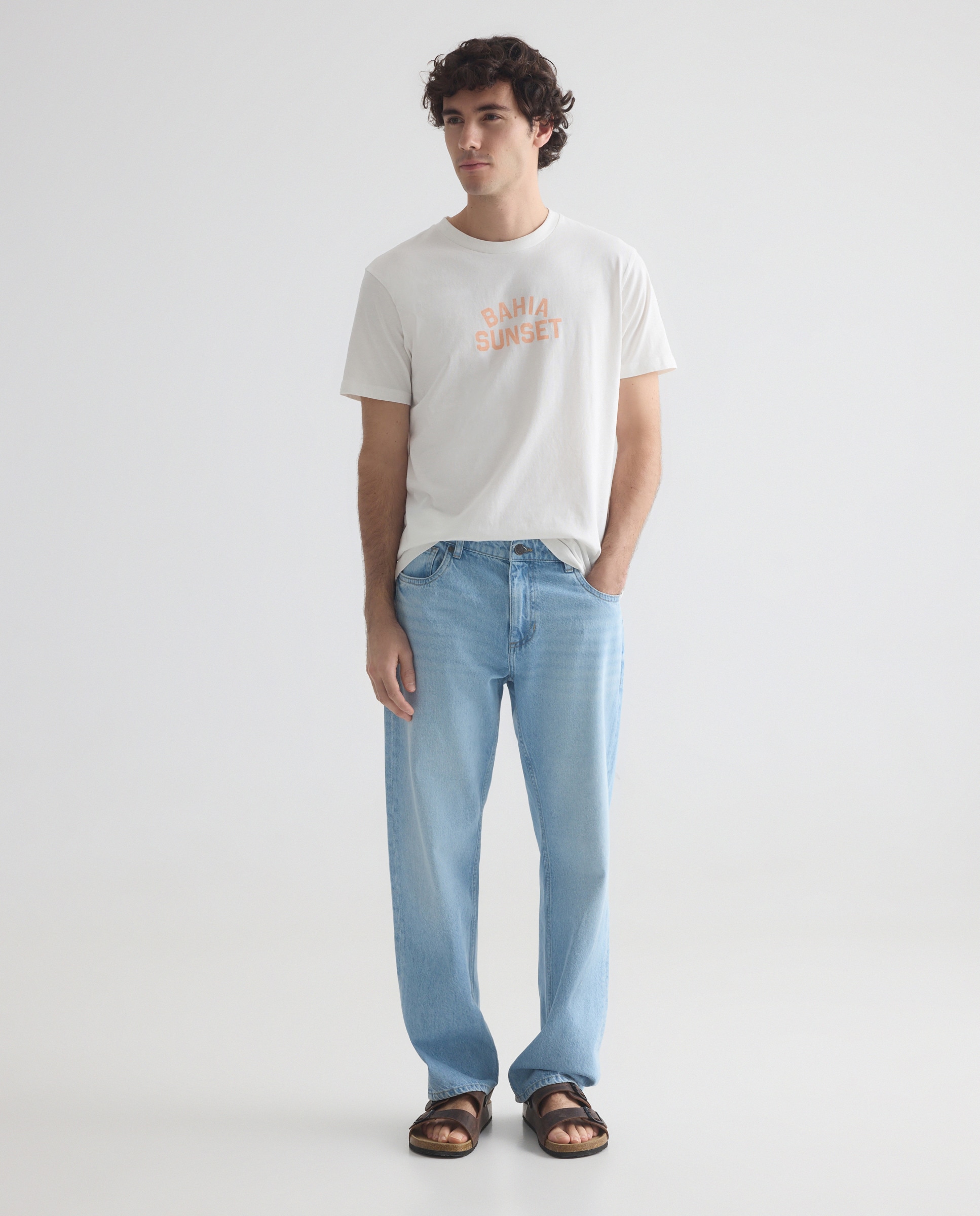 Camiseta de hombre manga corta Bahia sunset Blanco-2