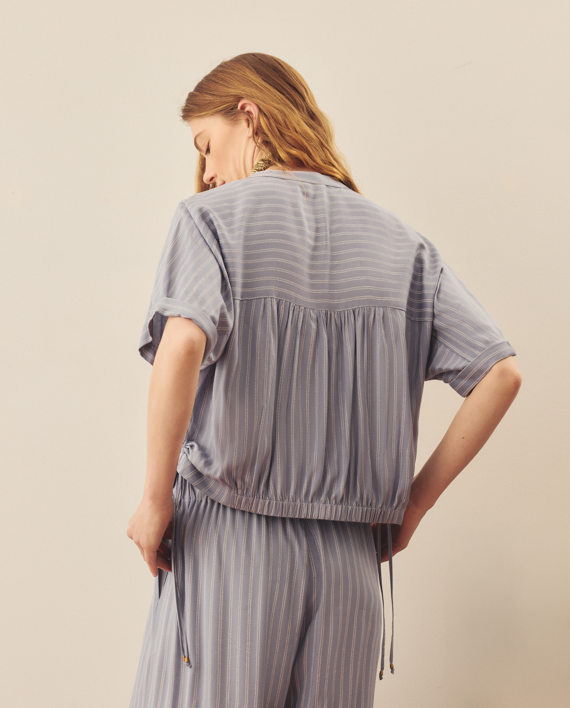 Blusa às riscas Azul-3